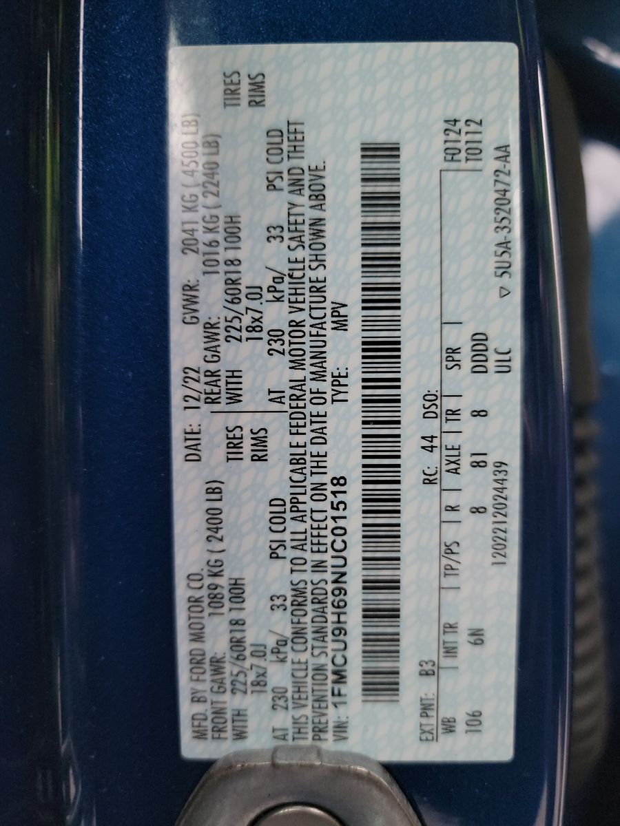 2022 Ford Escape SEL AWD