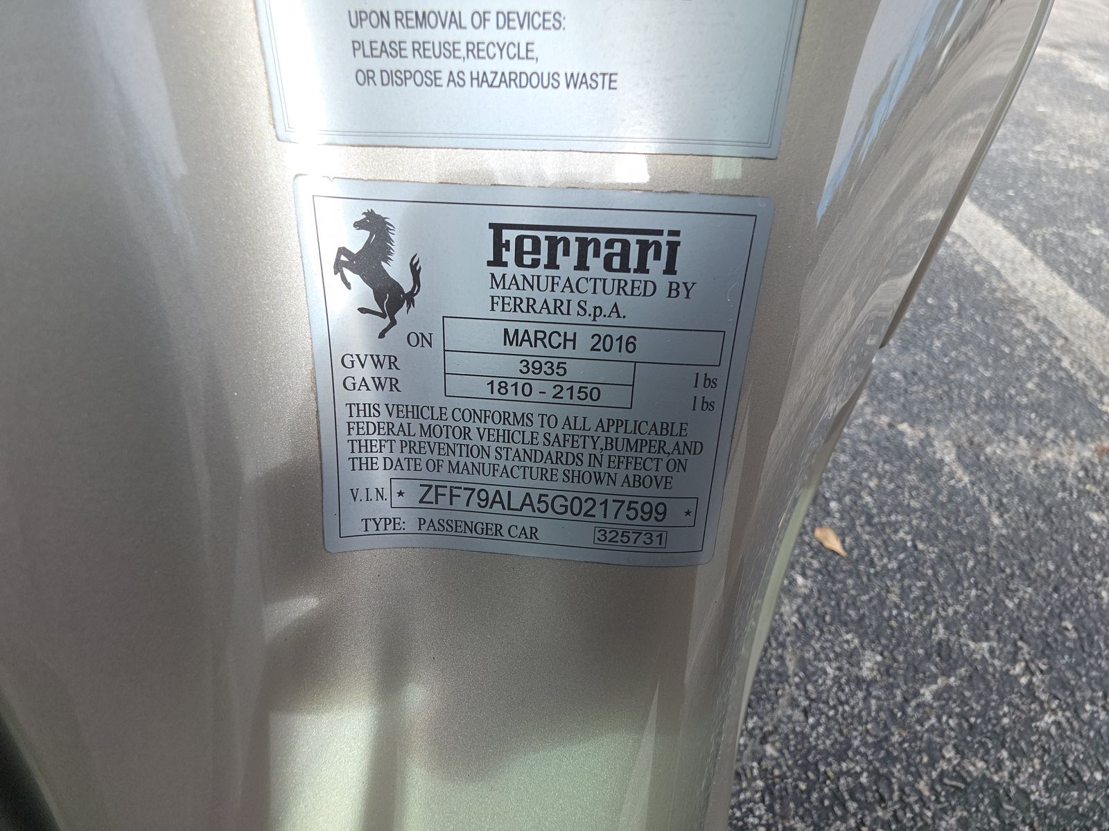 2016 Ferrari 488 GTB RWD