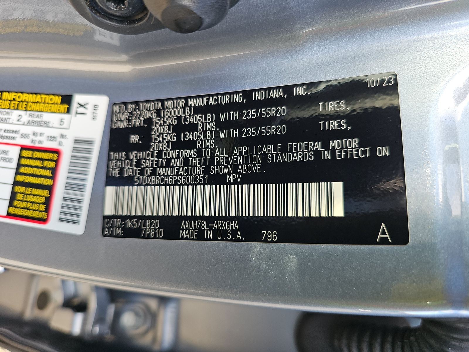 2023 Toyota Highlander Hybrid Limited AWD