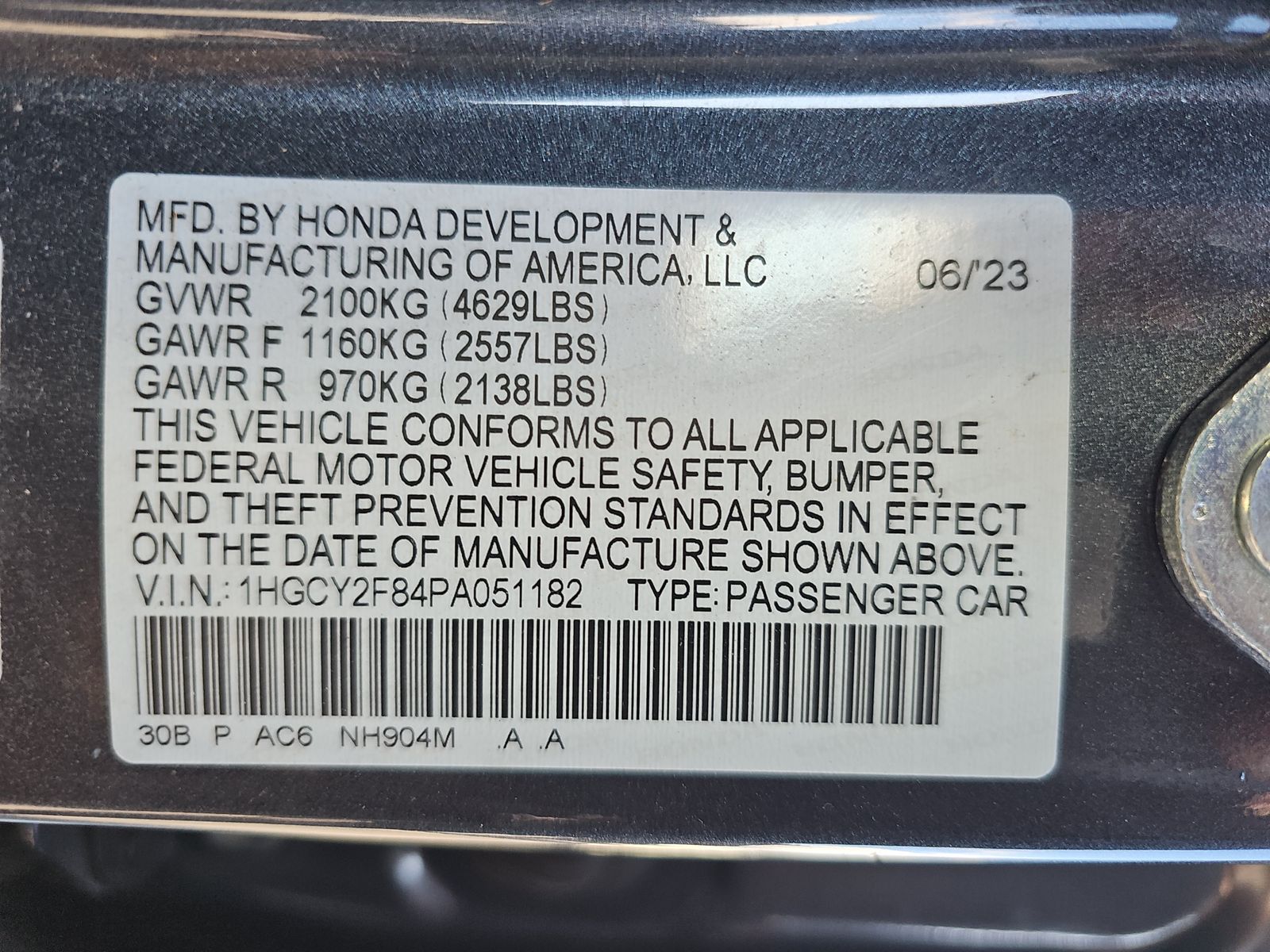 2023 Honda Accord Hybrid Touring FWD