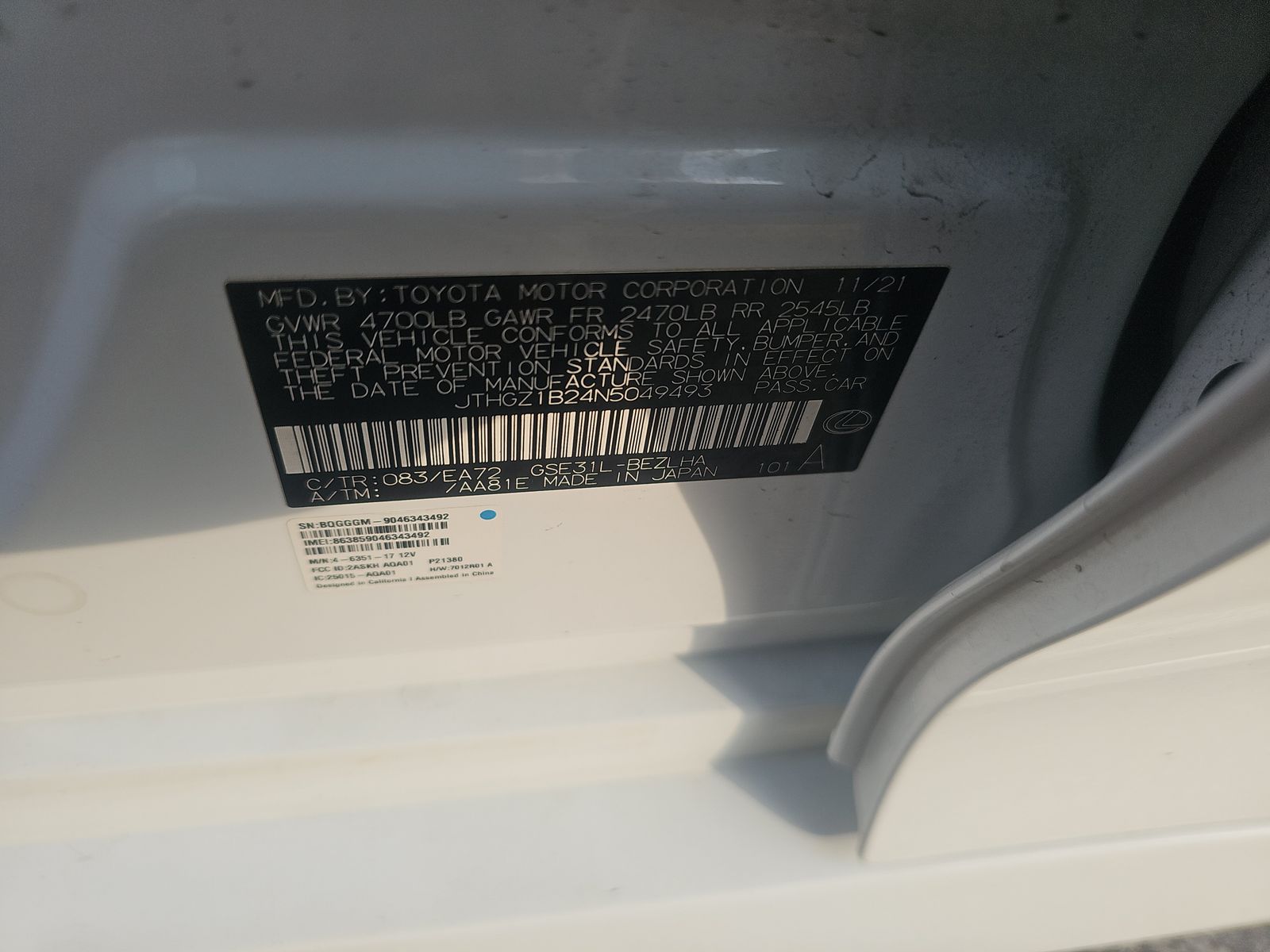 2022 Lexus IS IS 350 F SPORT RWD