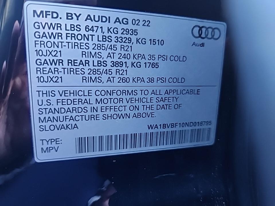 2022 Audi Q8 Premium Plus AWD