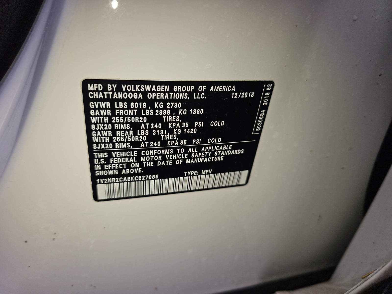 2019 Volkswagen Atlas Execline AWD