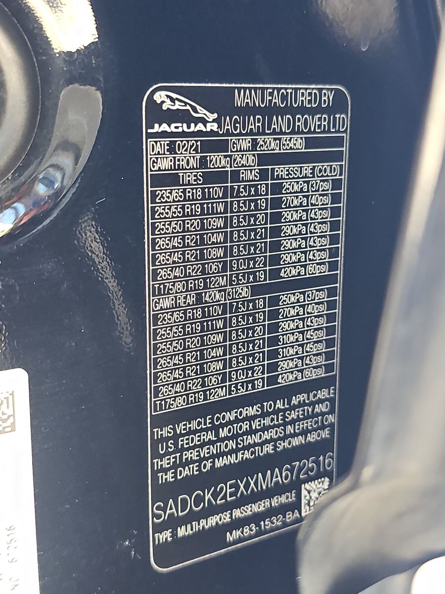 2021 Jaguar F-PACE P250 AWD