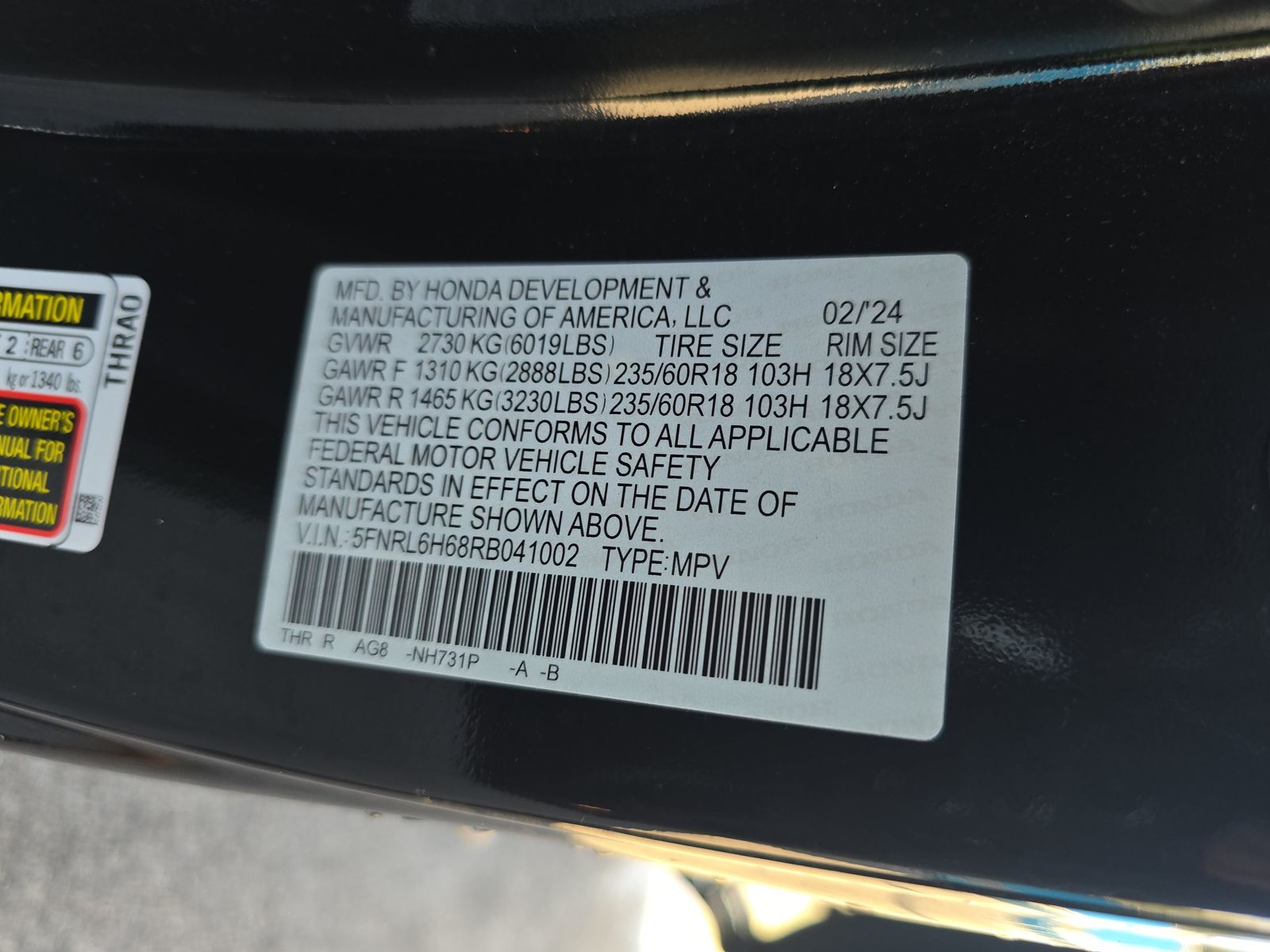 2024 Honda Odyssey EX-L FWD