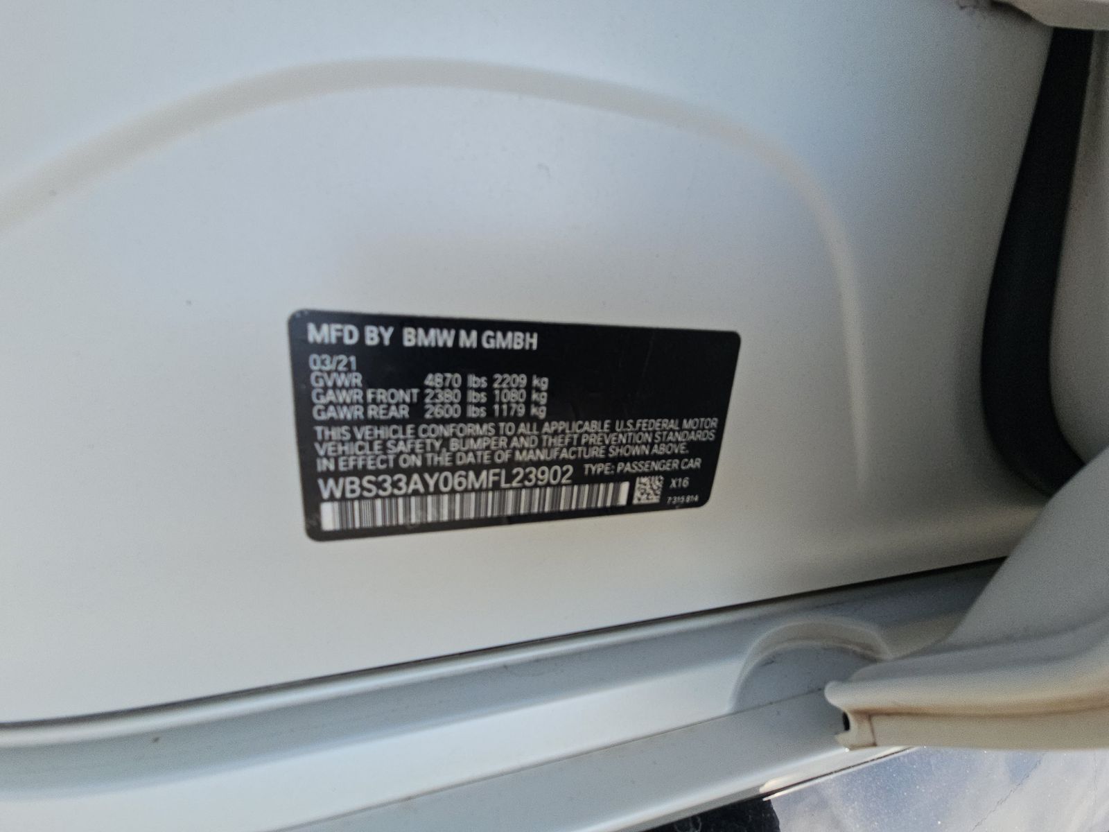 2021 BMW M3 Competition RWD