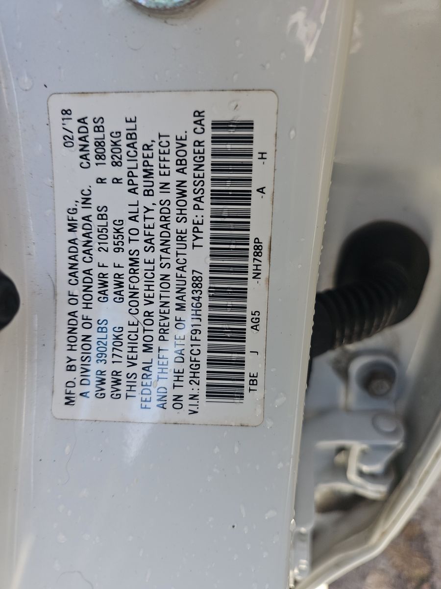 2018 Honda Civic Touring FWD