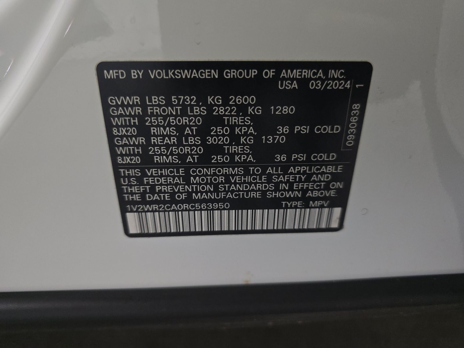 2024 Volkswagen Atlas 2.0T SE FWD