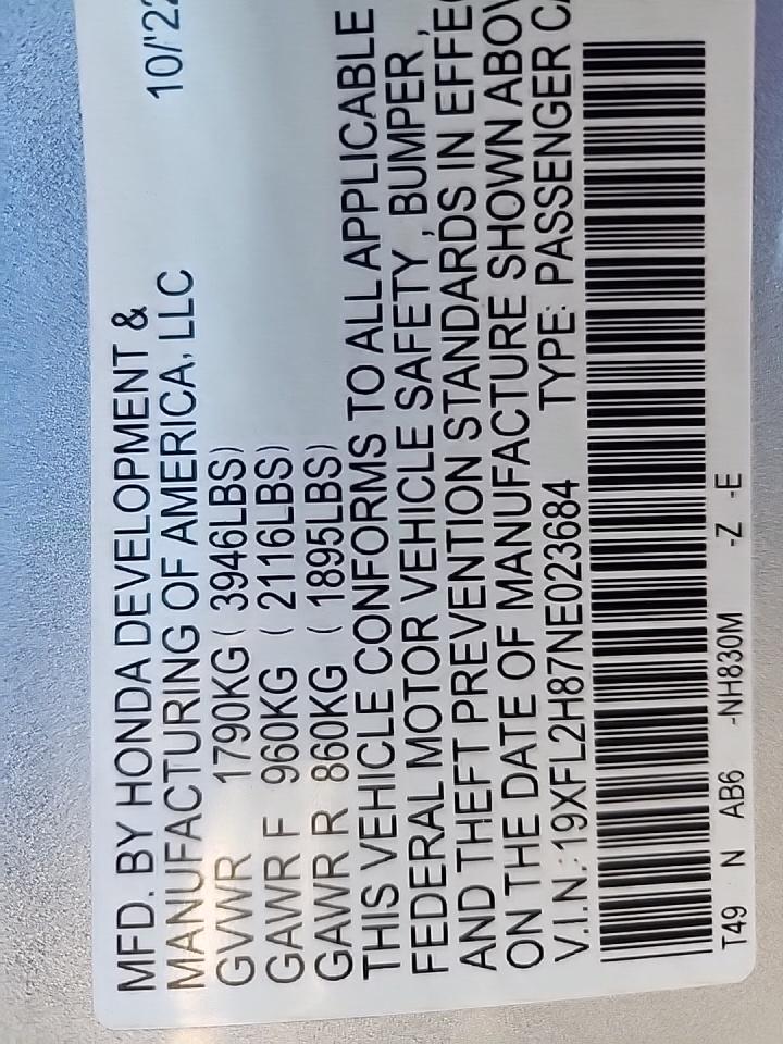 2022 Honda Civic Sport FWD