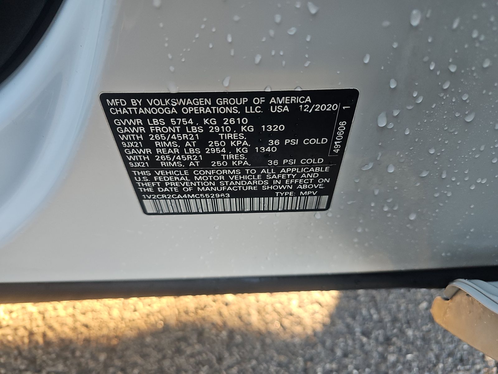 2021 Volkswagen Atlas 3.6L SEL R-Line FWD