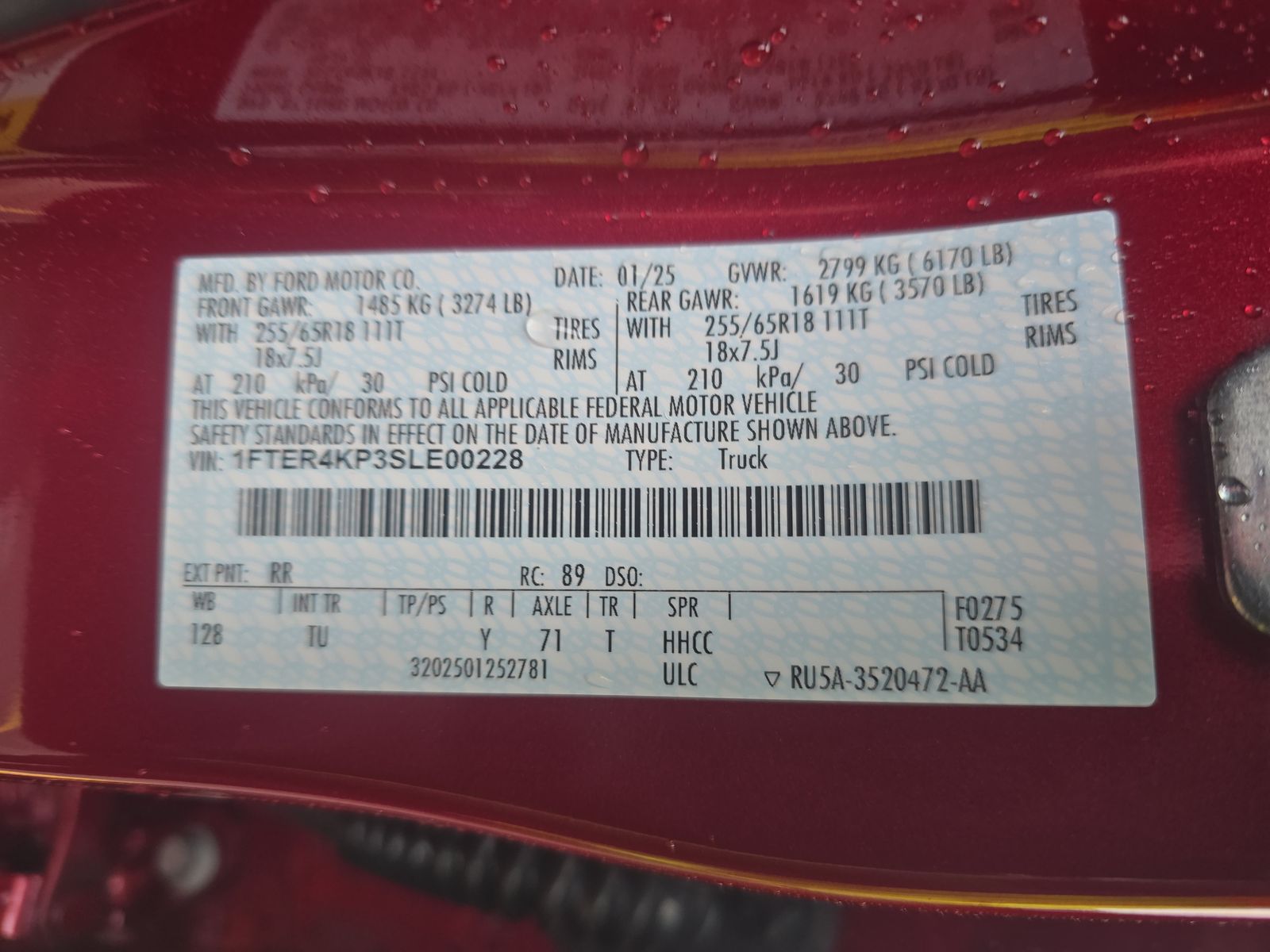 2025 Ford Ranger LARIAT AWD