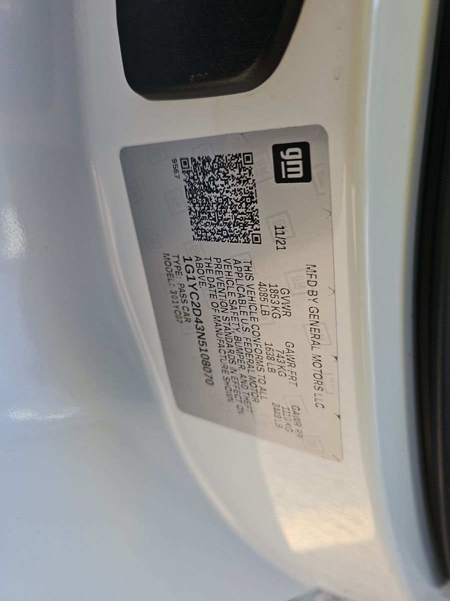 2022 Chevrolet Corvette Stingray RWD