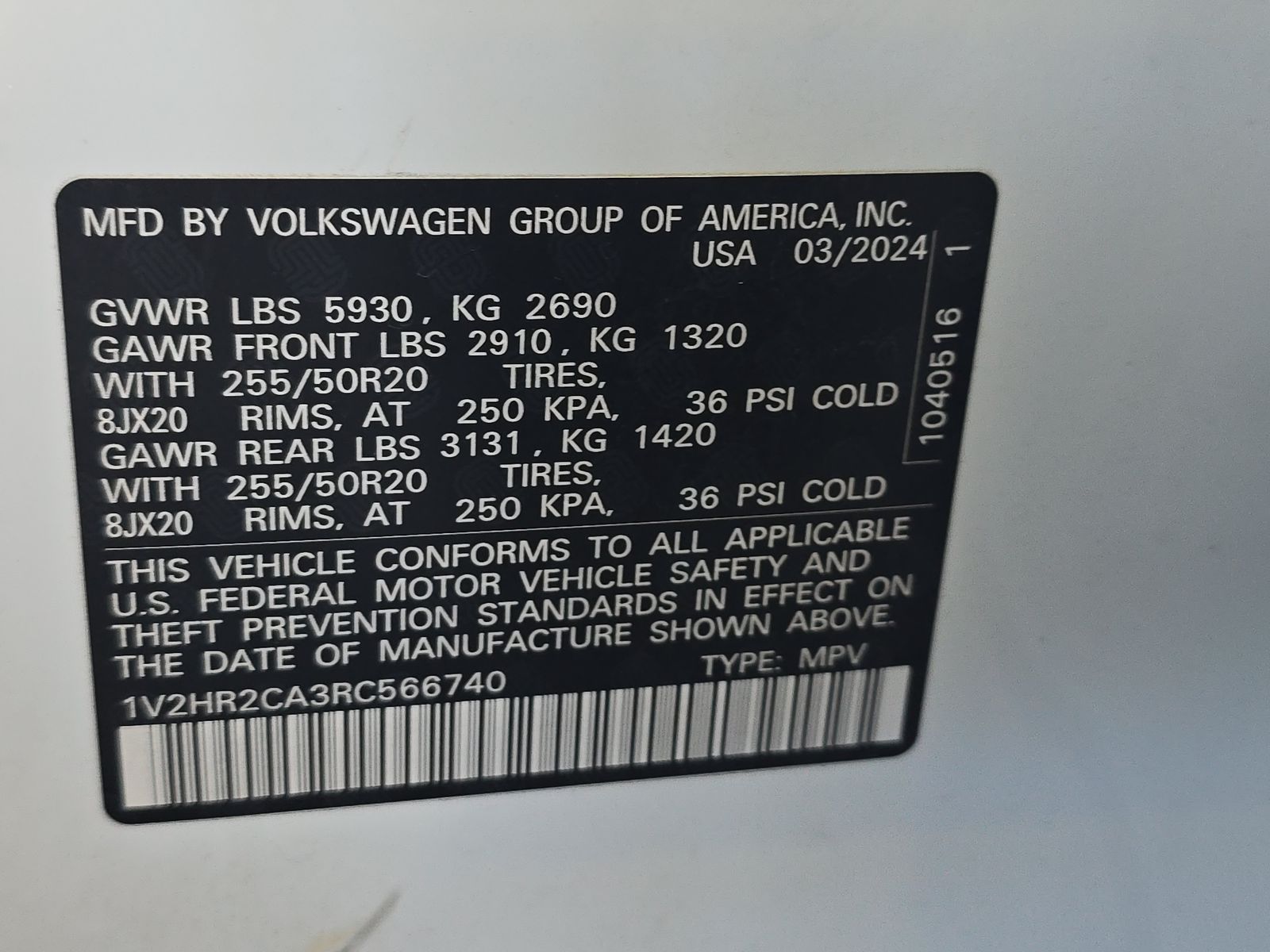 2024 Volkswagen Atlas 2.0T SE AWD