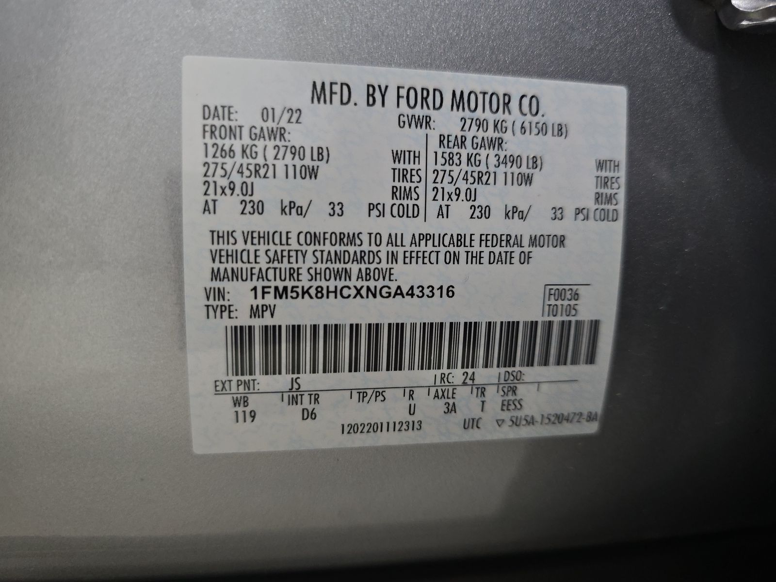 2022 Ford Explorer Platinum AWD