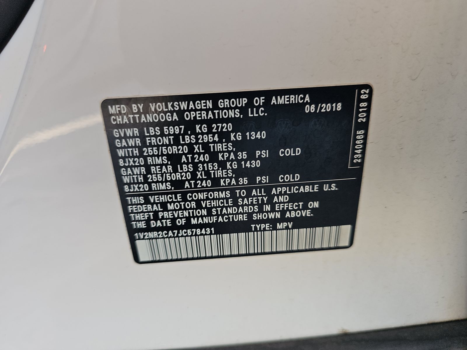 2018 Volkswagen Atlas 3.6L SEL Premium AWD