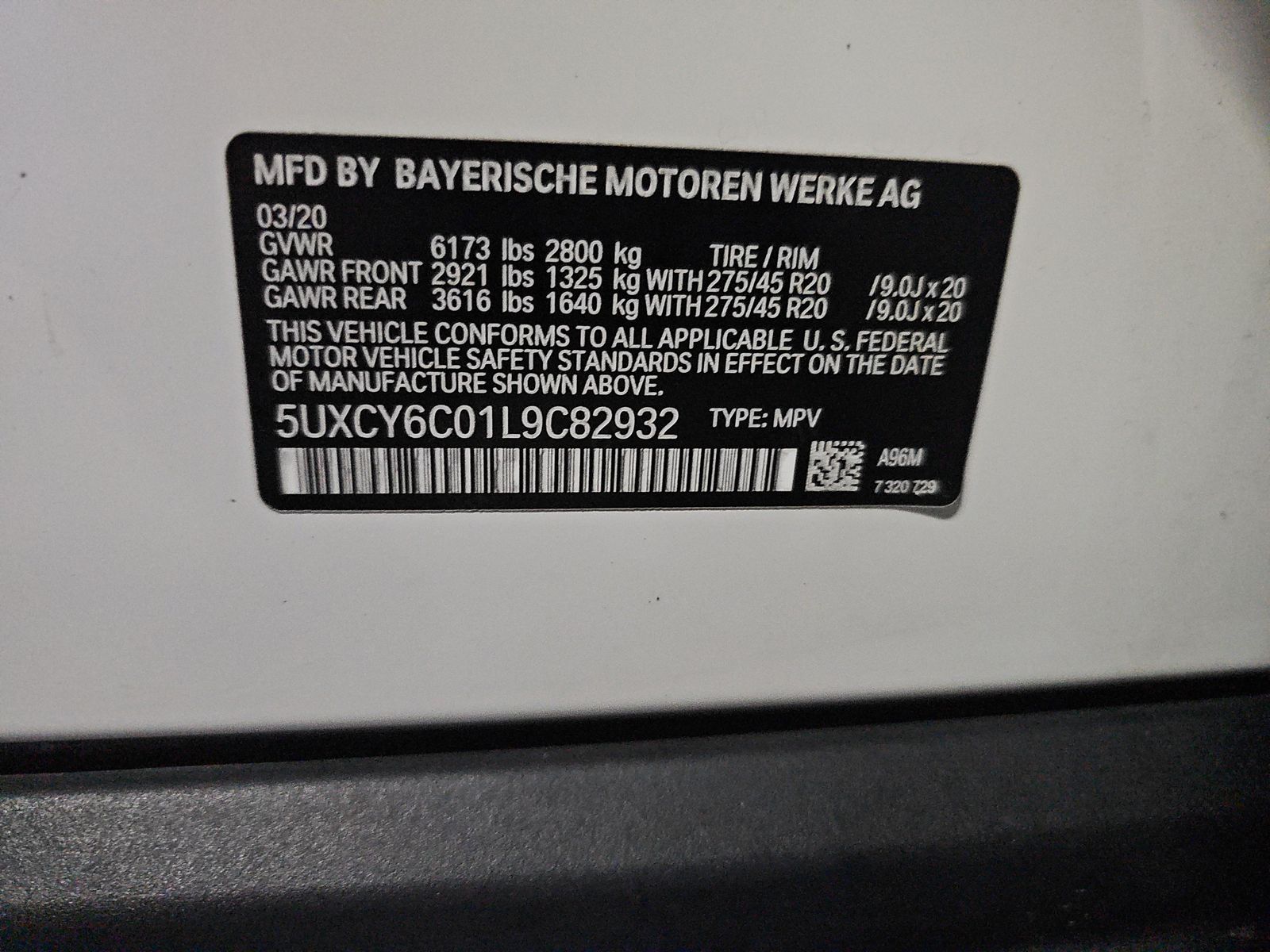 2020 BMW X6 xDrive40i AWD