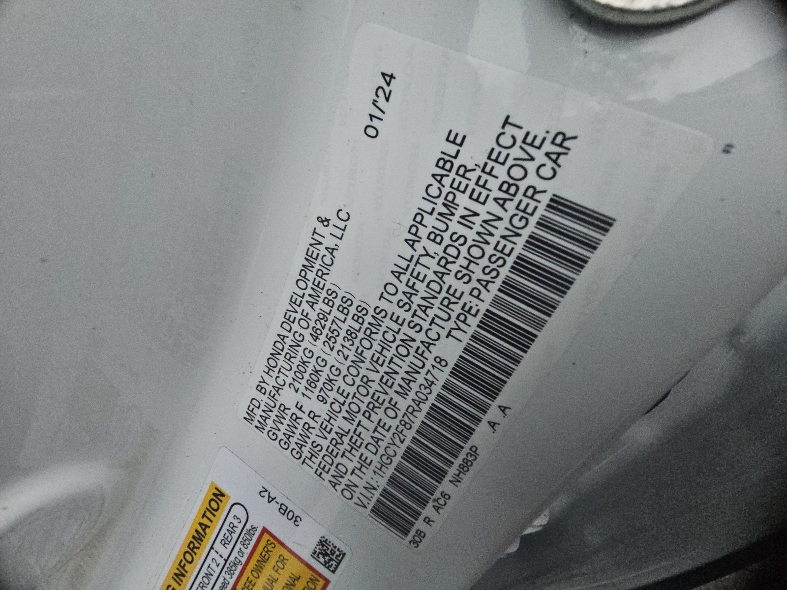 2024 Honda Accord Hybrid Touring FWD