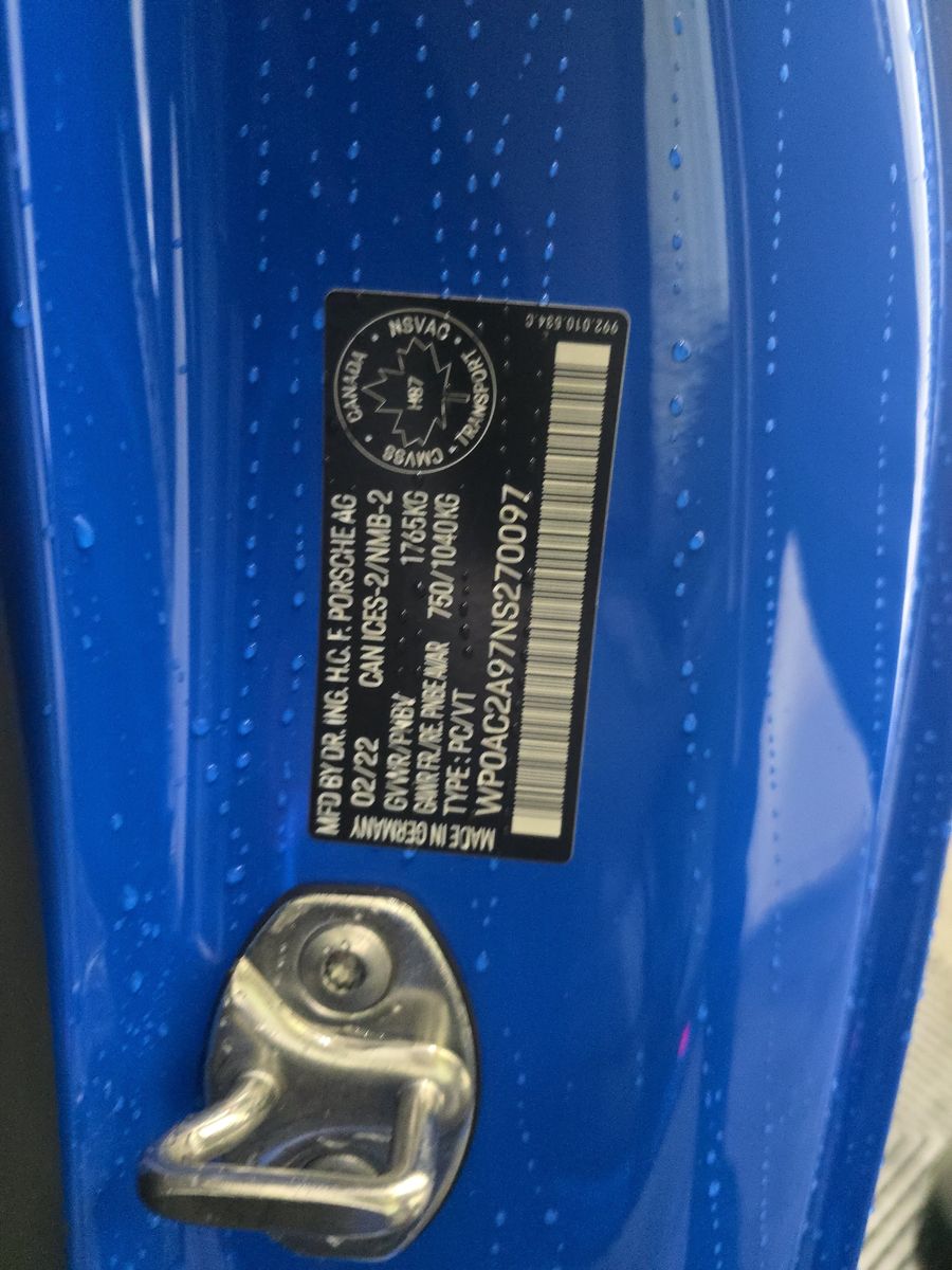 2022 Porsche 911 GT3 RWD