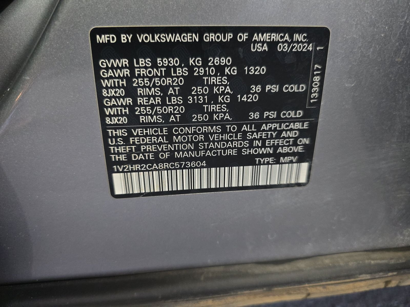 2024 Volkswagen Atlas 2.0T SE AWD