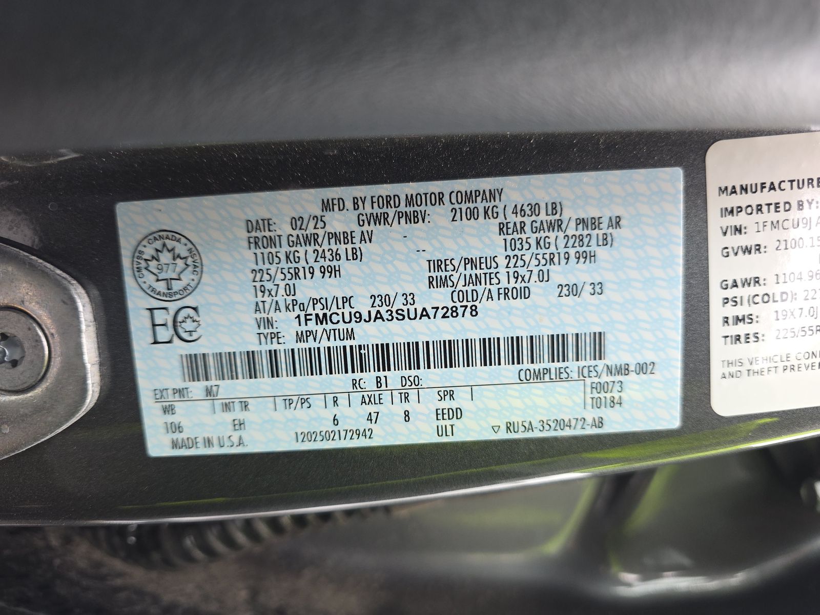 2025 Ford Escape Platinum AWD