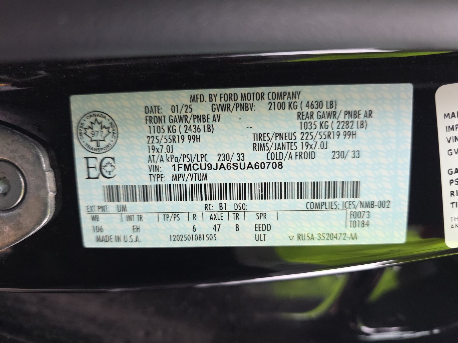 2025 Ford Escape Platinum AWD