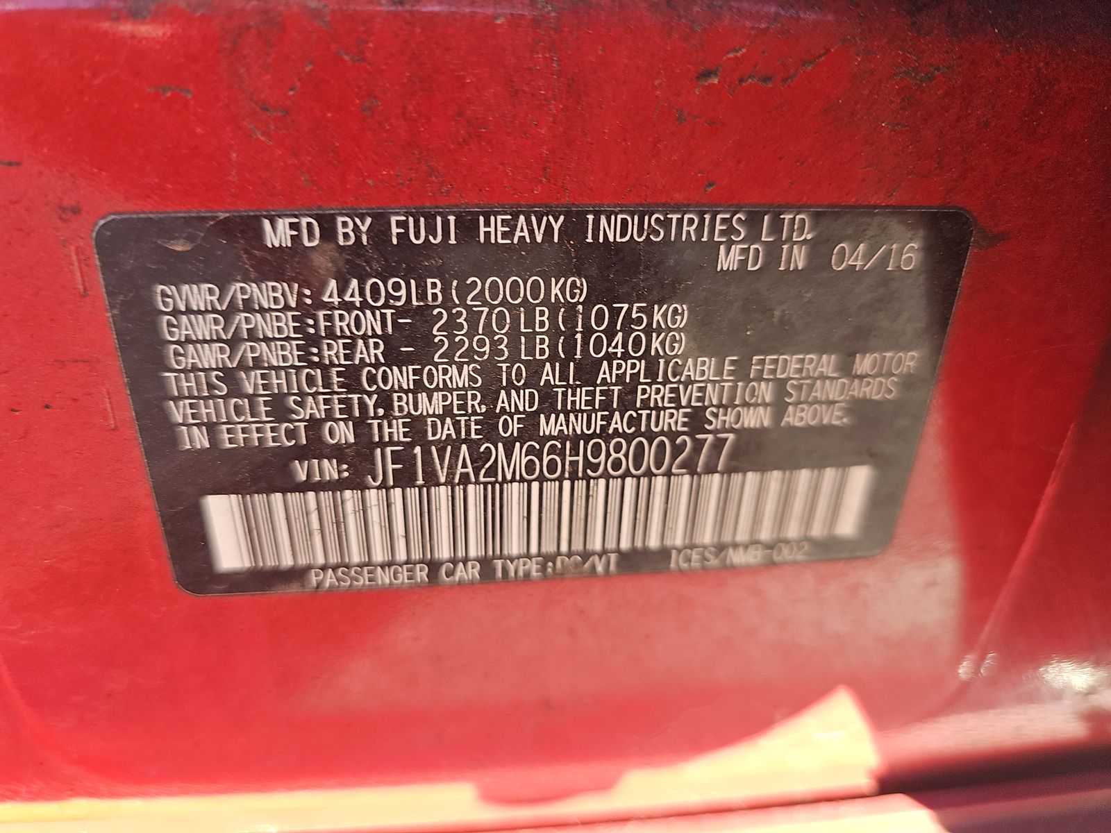 2017 Subaru WRX STi AWD