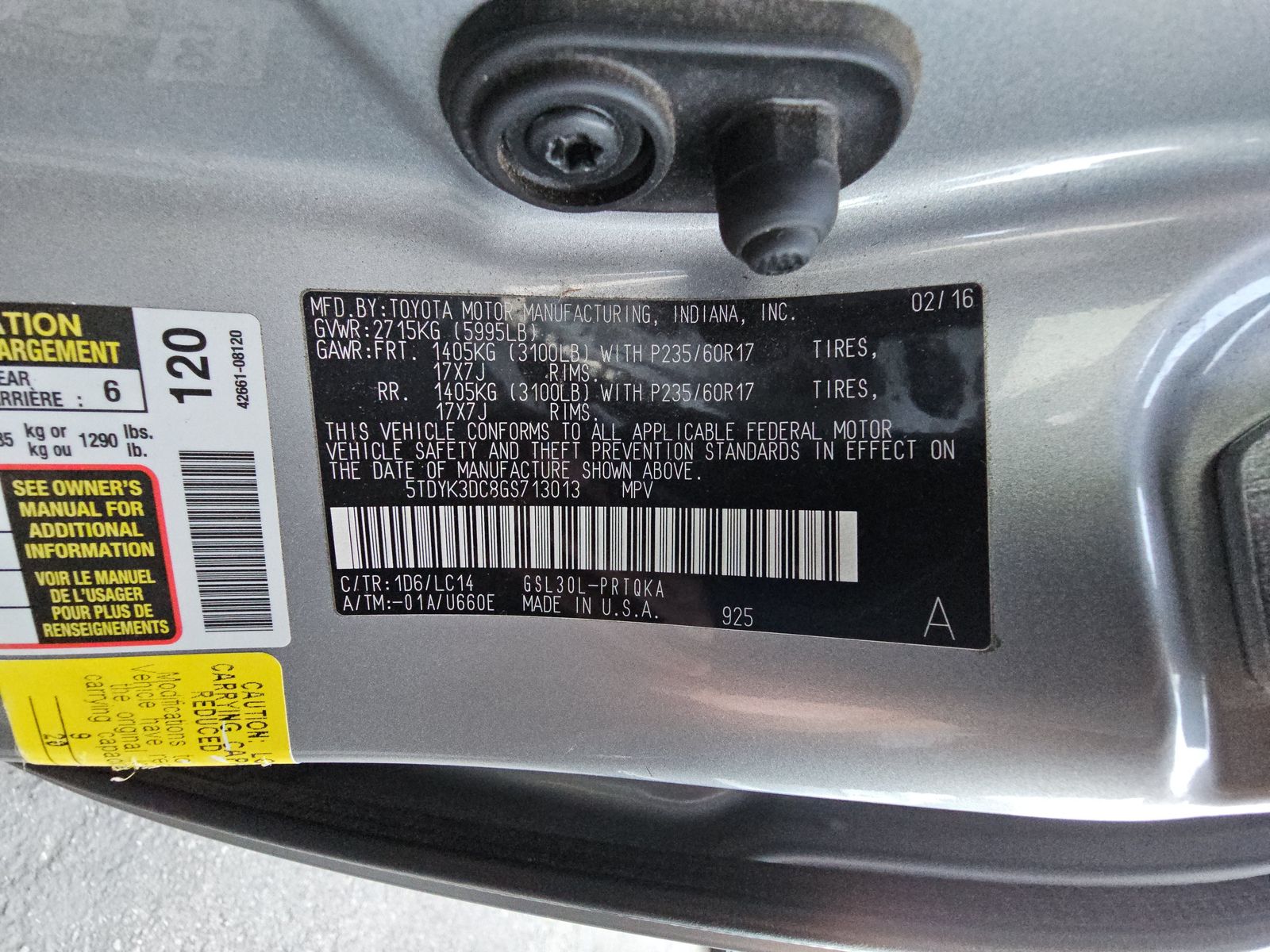 2016 Toyota Sienna XLE FWD