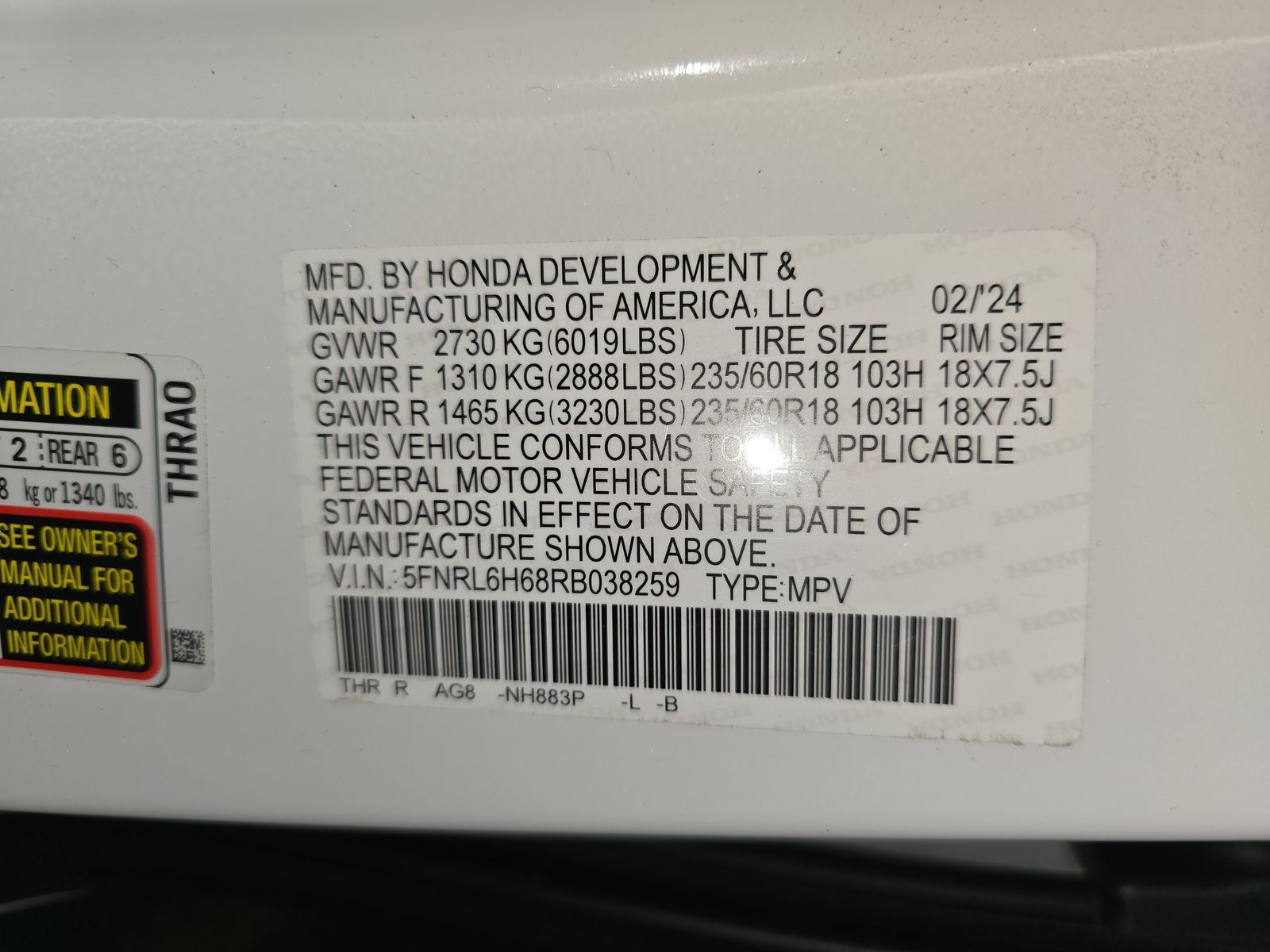 2024 Honda Odyssey EX-L FWD