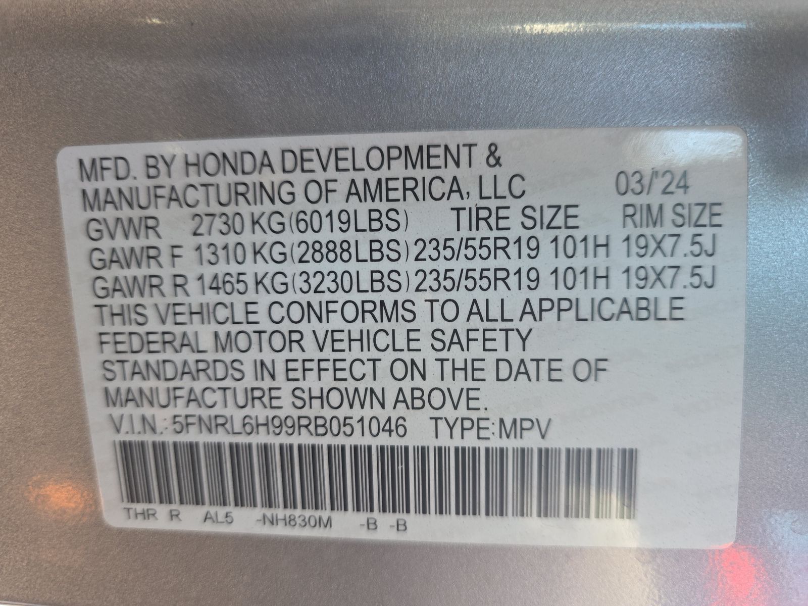 2024 Honda Odyssey Elite FWD