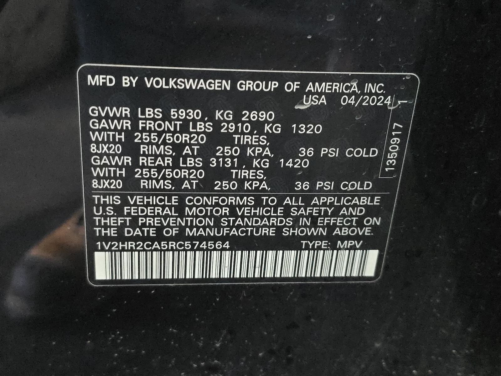 2024 Volkswagen Atlas 2.0T SE AWD