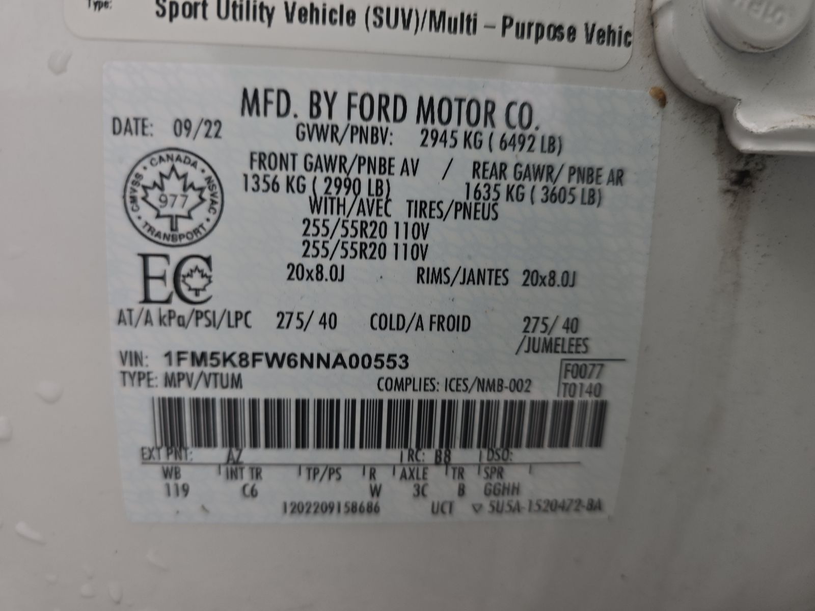 2022 Ford Explorer Hybrid Limited AWD