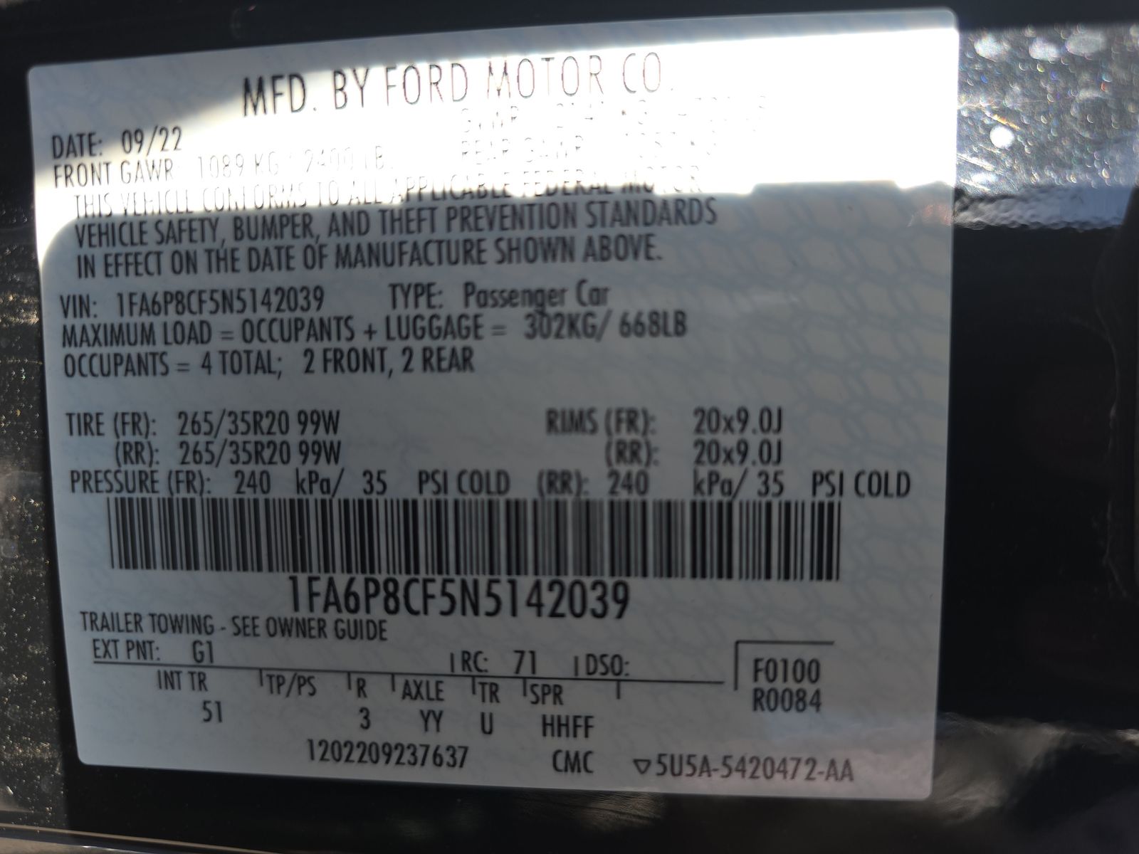 2022 Ford Mustang GT Premium RWD