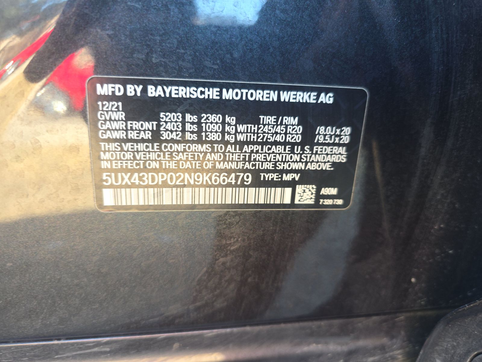 2022 BMW X3 sDrive30i RWD