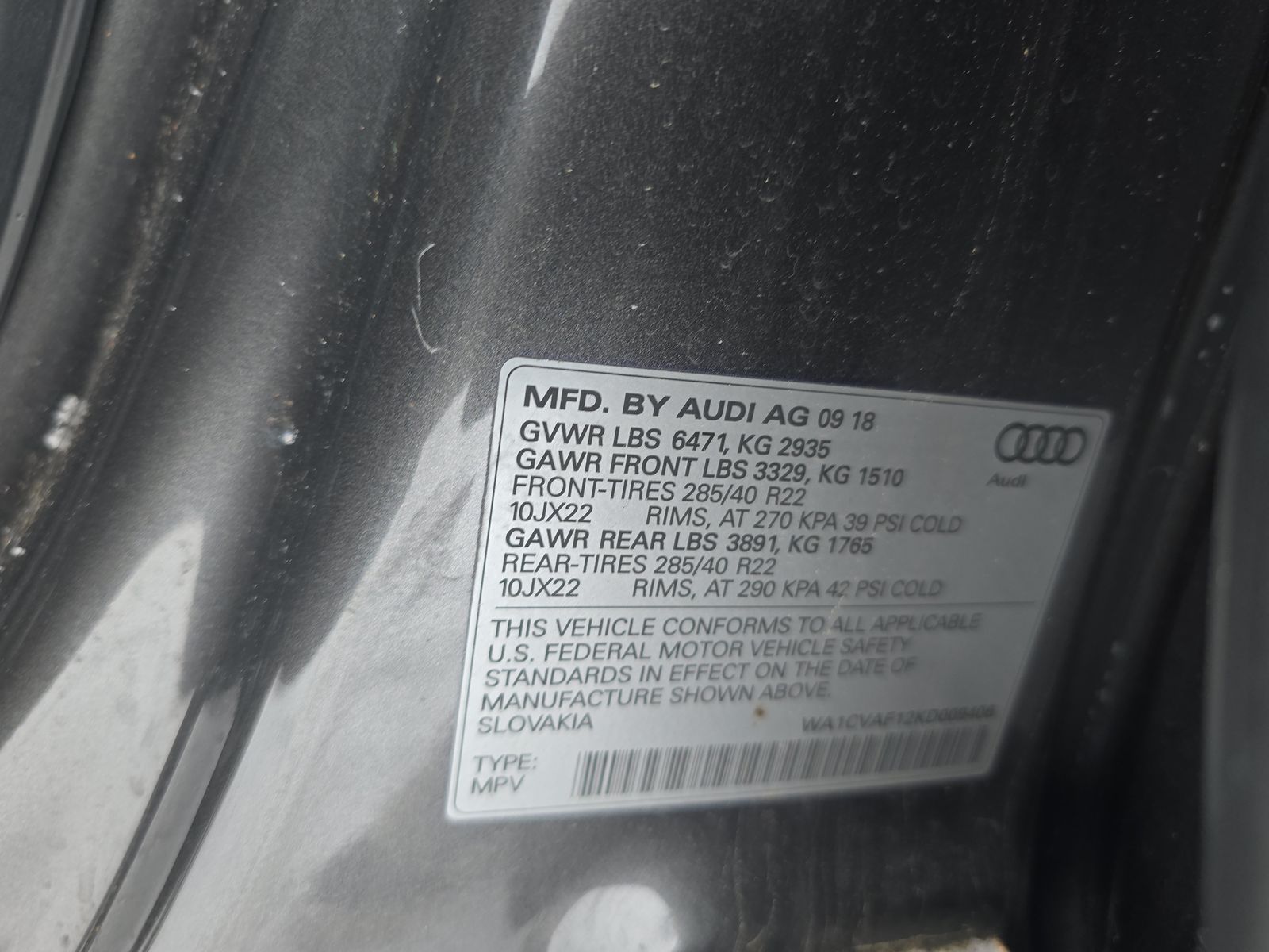 2019 Audi Q8 Prestige AWD