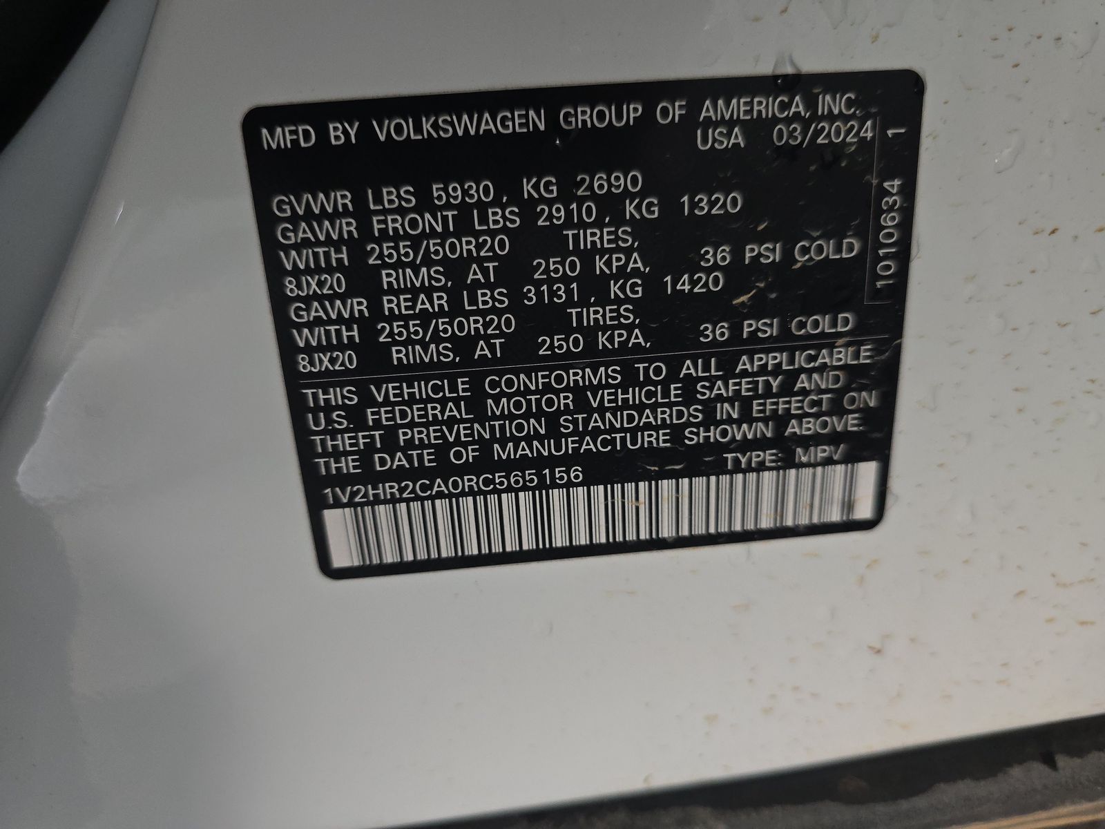 2024 Volkswagen Atlas 2.0T SE AWD