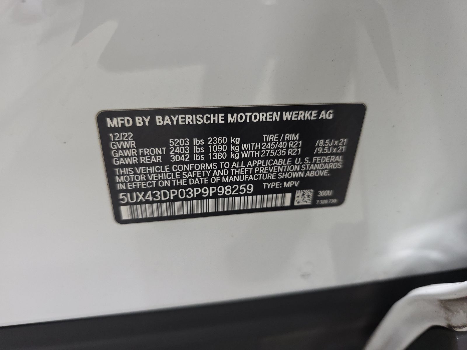 2023 BMW X3 sDrive30i RWD