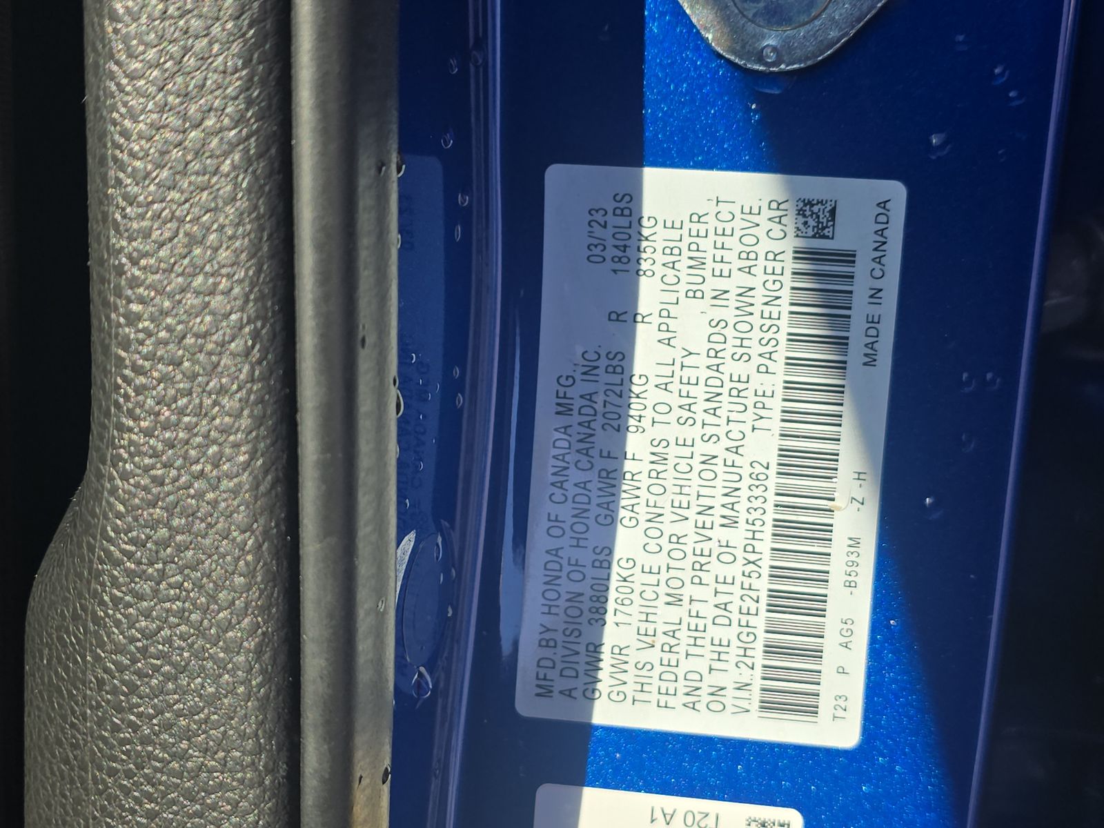 2023 Honda Civic Sport FWD