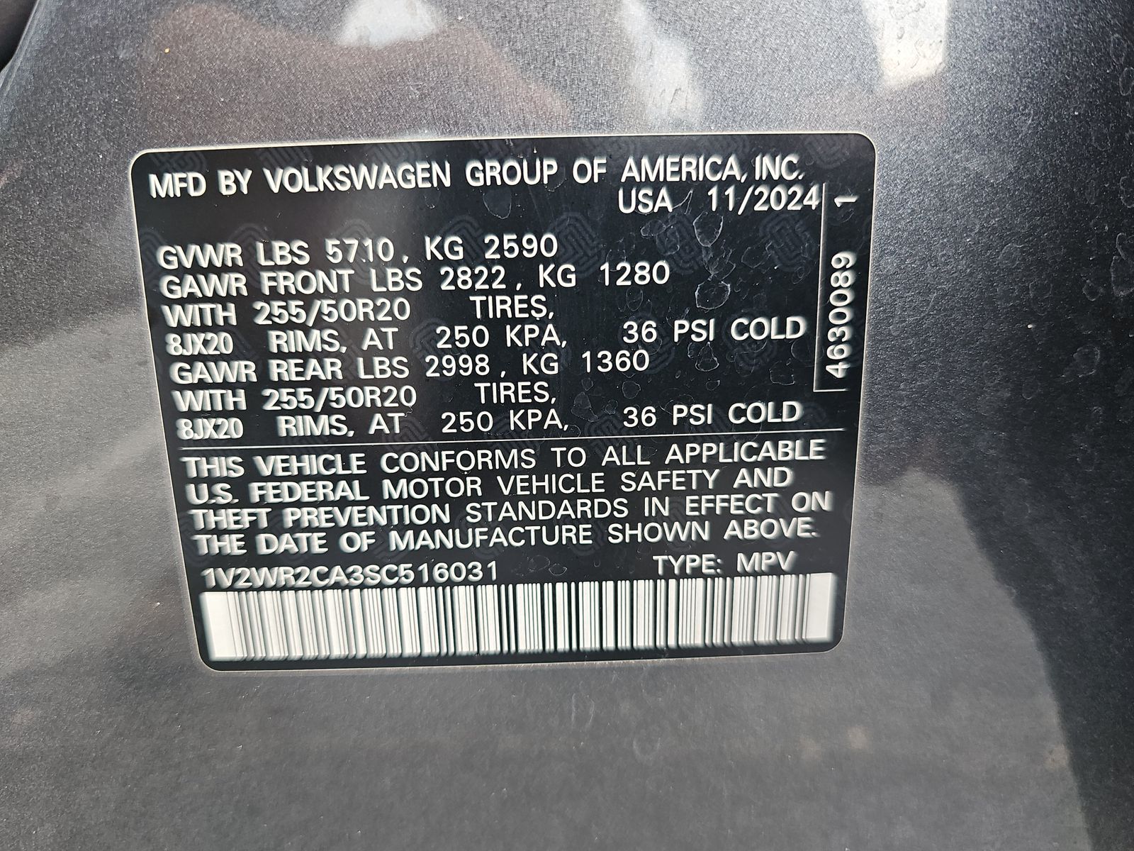 2025 Volkswagen Atlas 2.0T SE FWD