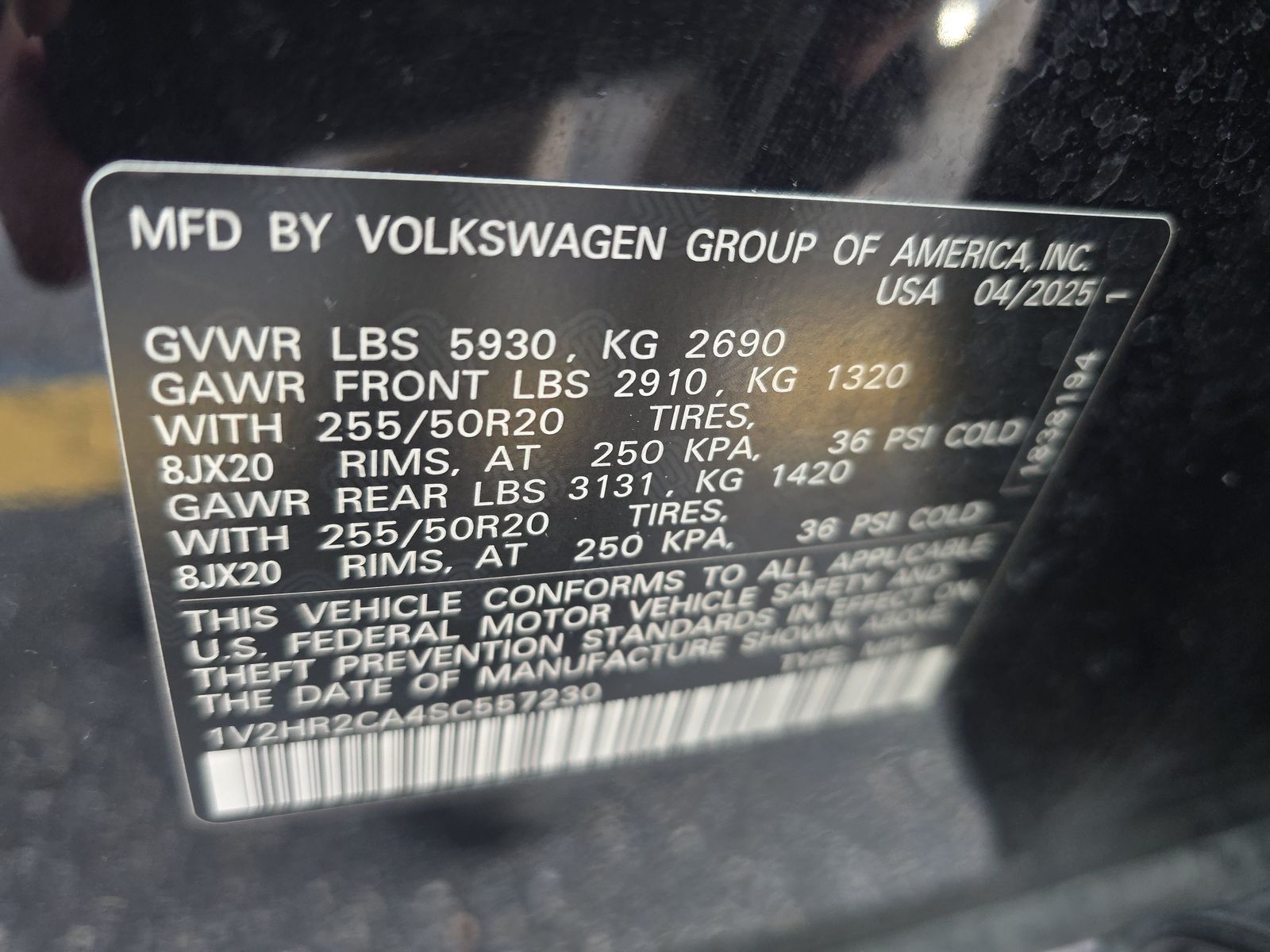 2025 Volkswagen Atlas 2.0T SE AWD