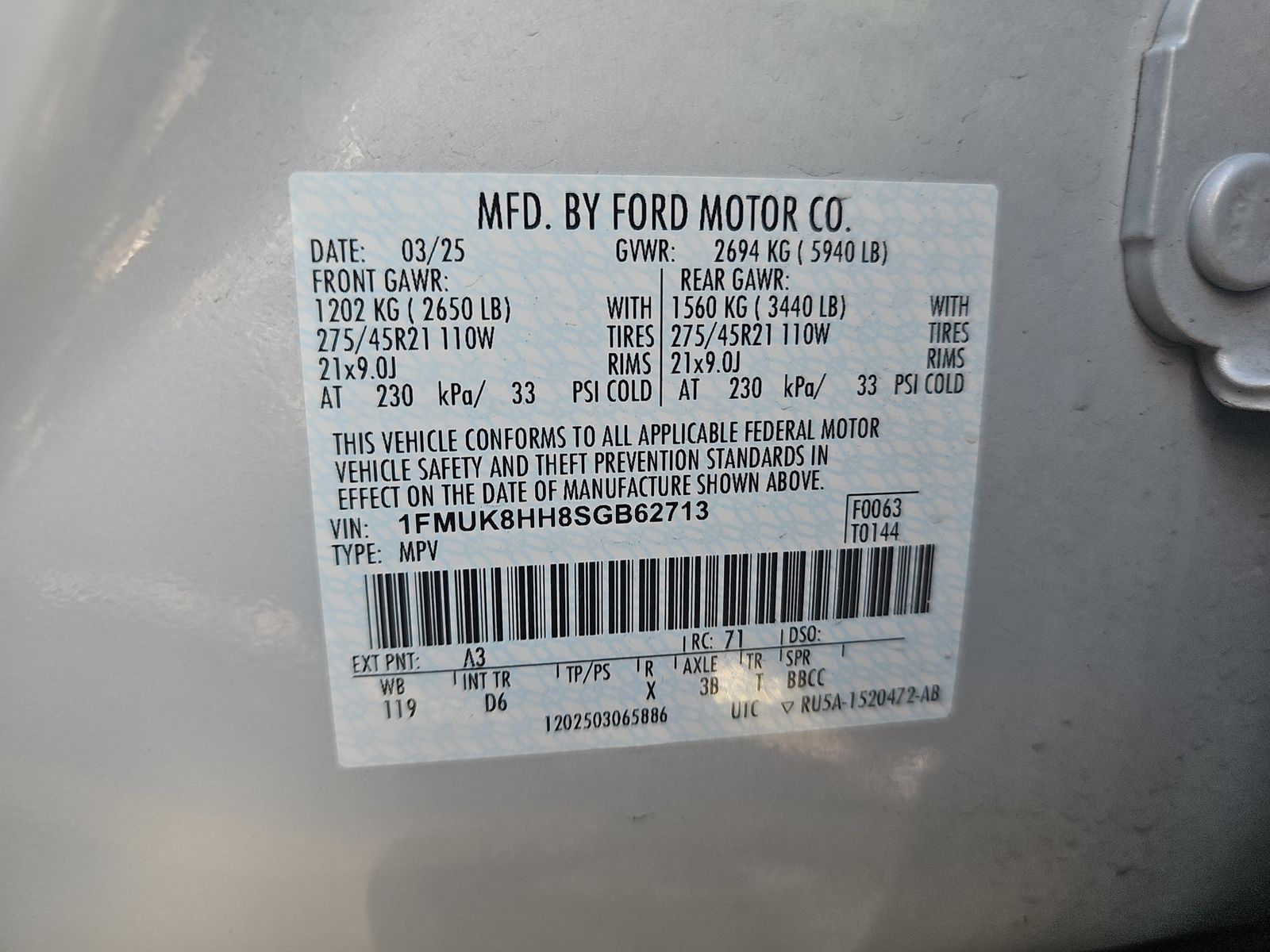 2025 Ford Explorer Platinum AWD