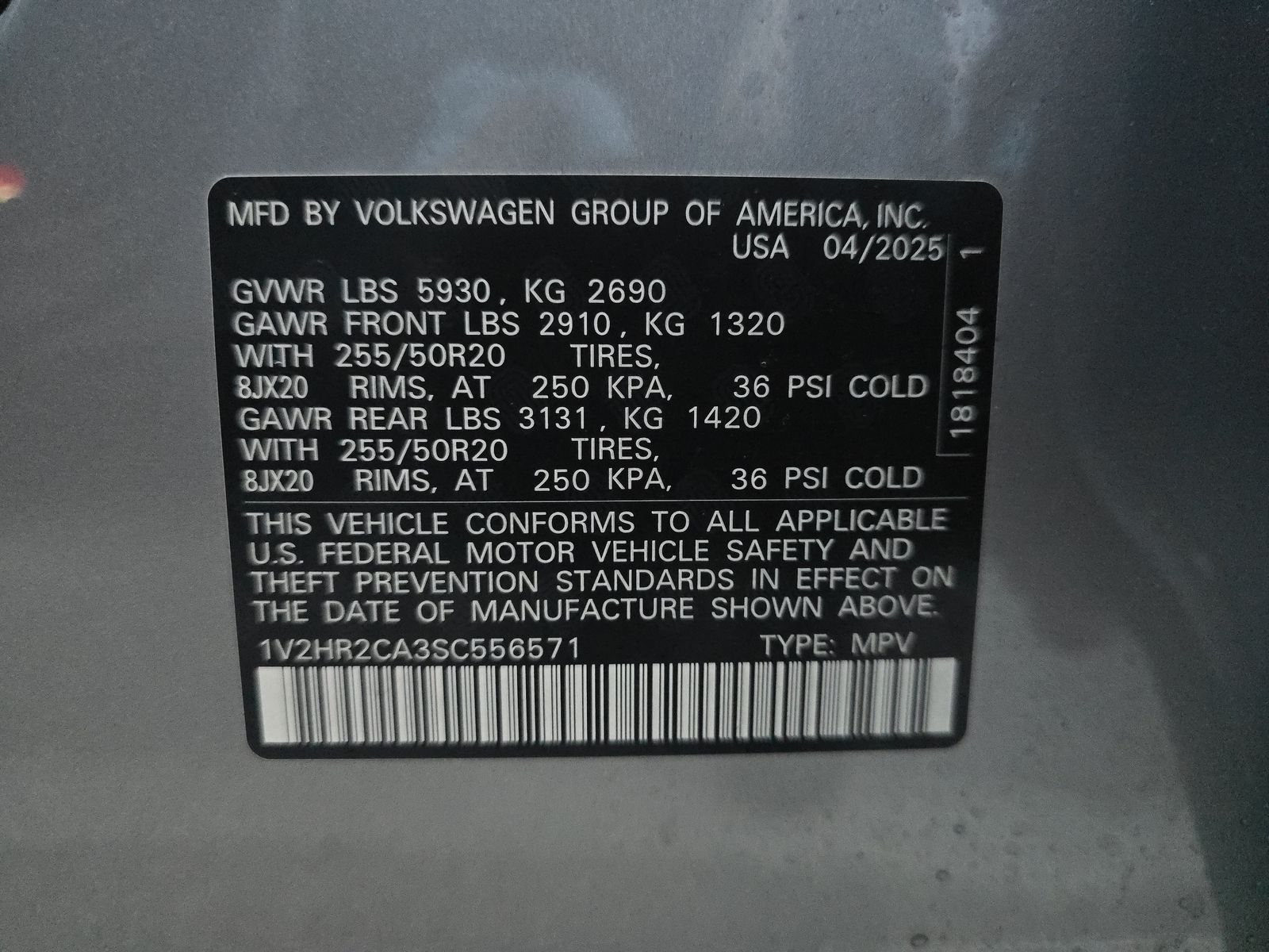 2025 Volkswagen Atlas 2.0T SE AWD