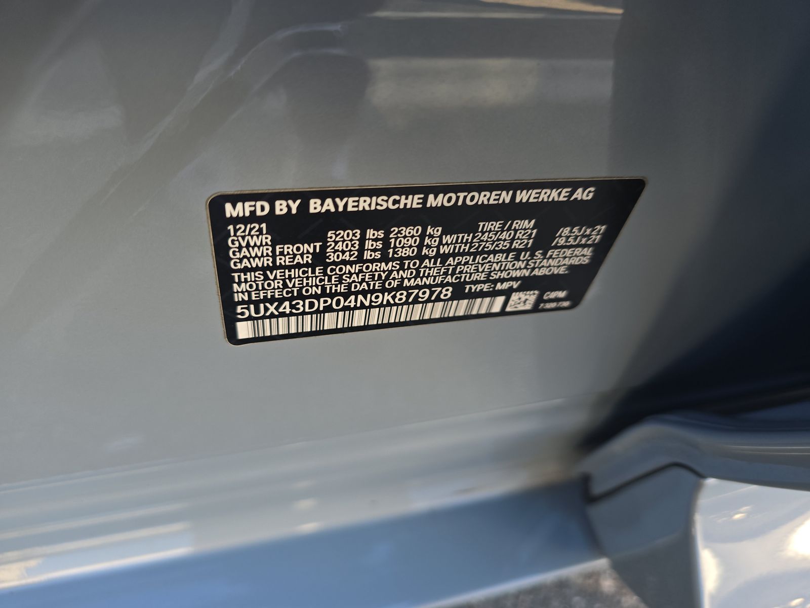 2022 BMW X3 sDrive30i RWD