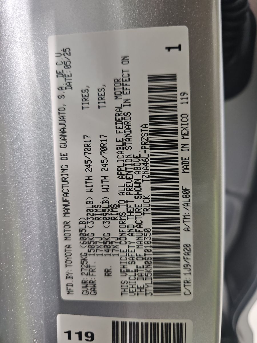 2025 Toyota Tacoma SR AWD