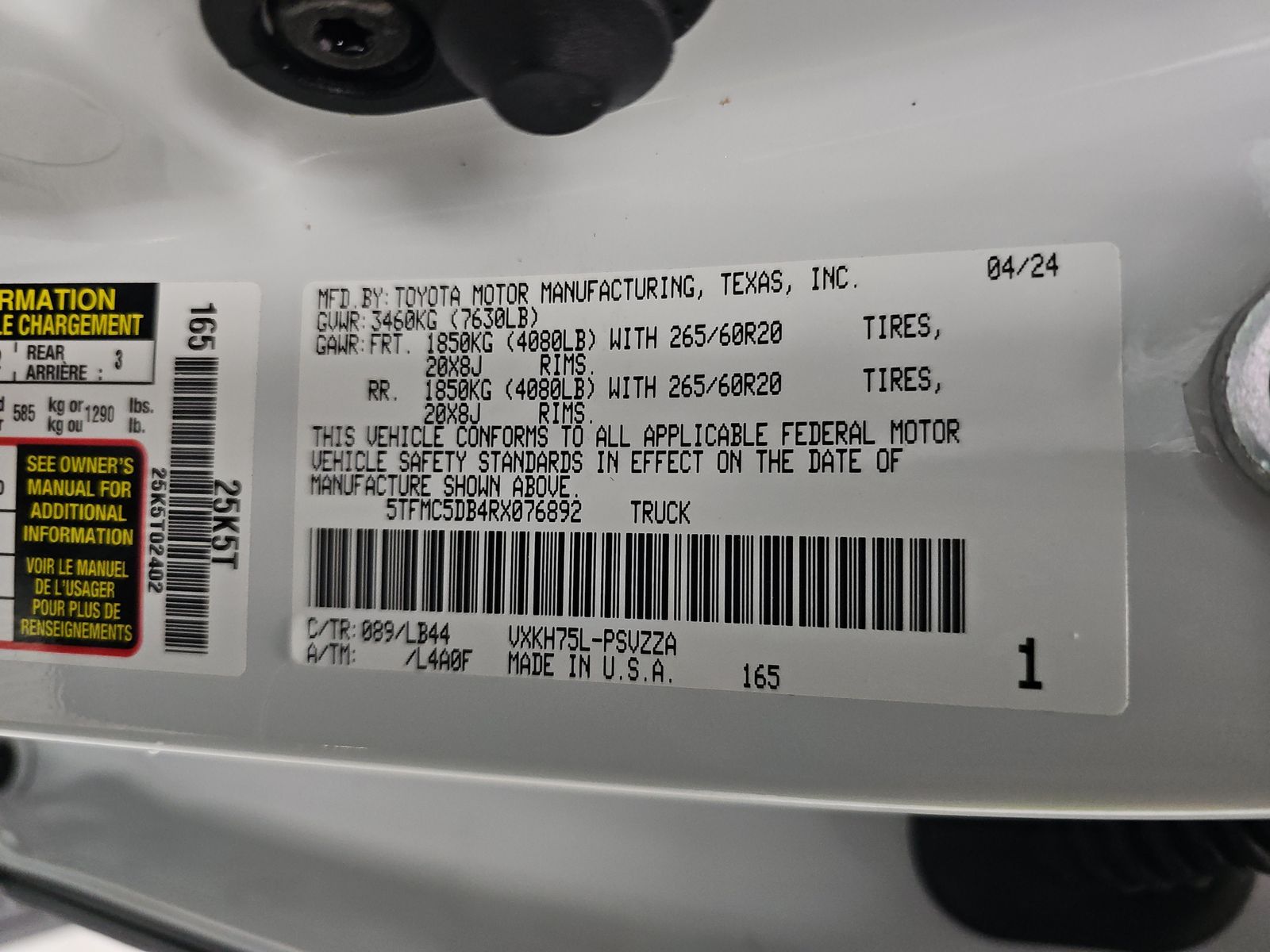 2024 Toyota Tundra Hybrid 1794 Edition AWD