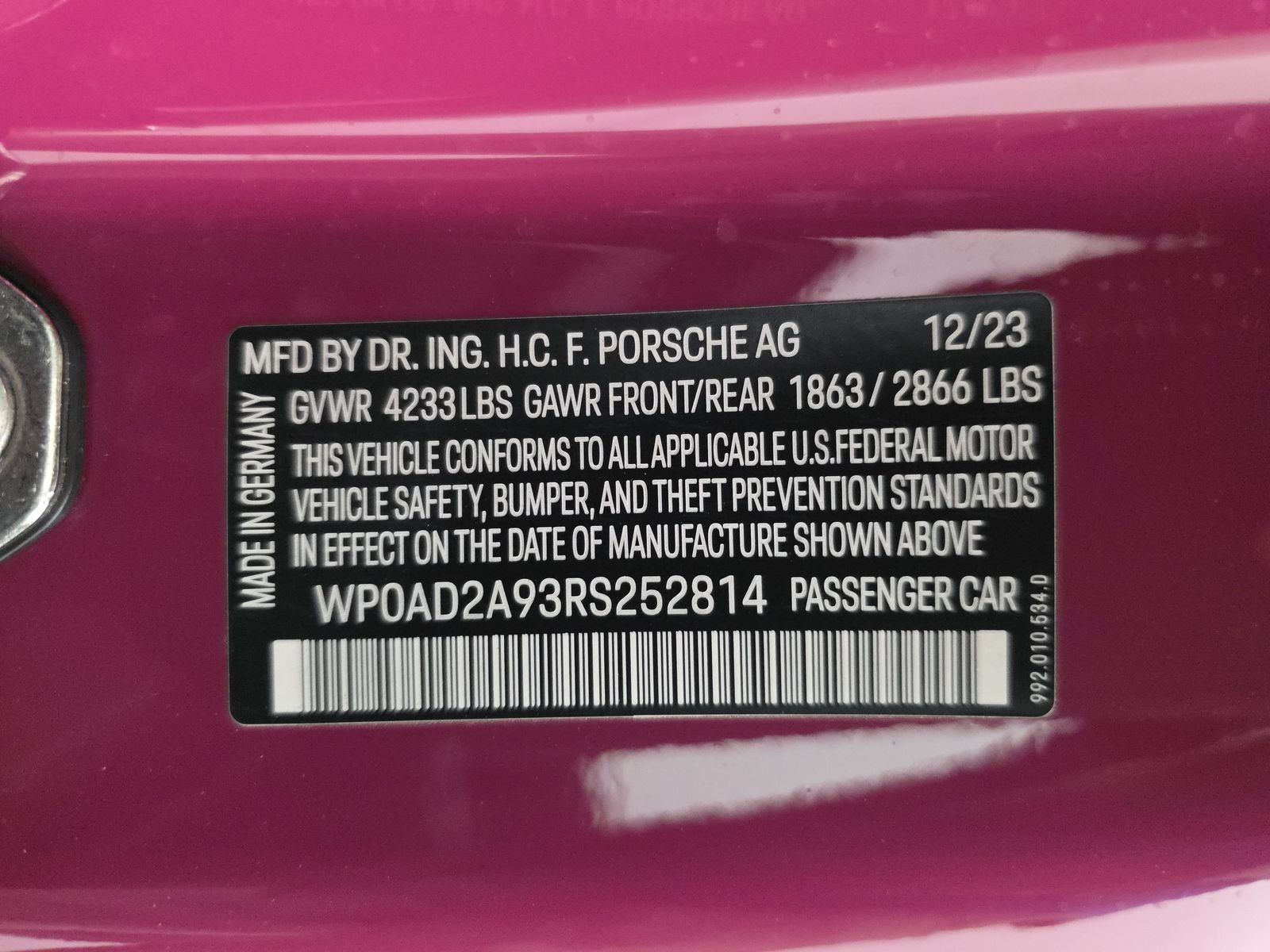 2024 Porsche 911 Turbo S AWD