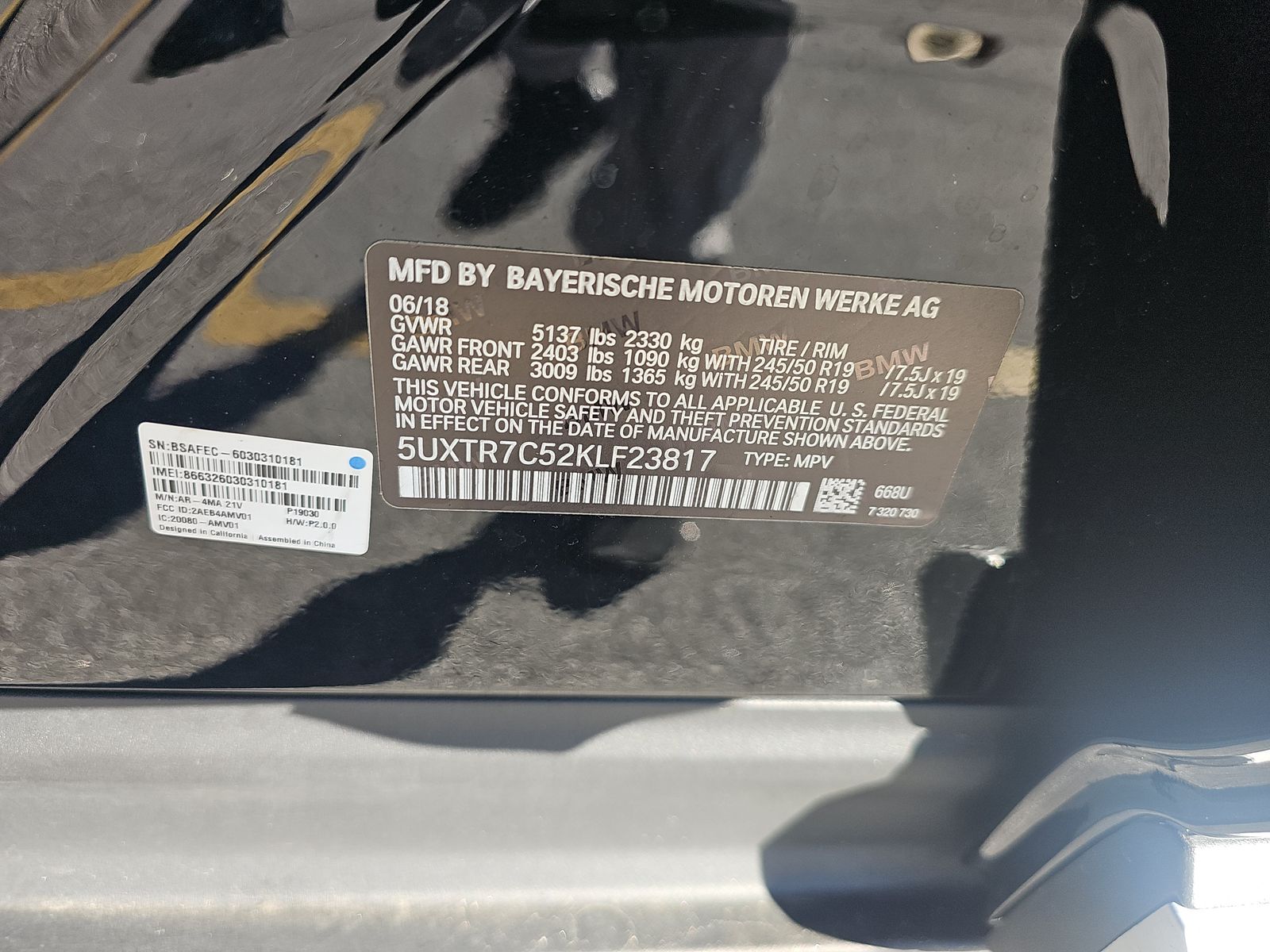 2019 BMW X3 sDrive30i RWD