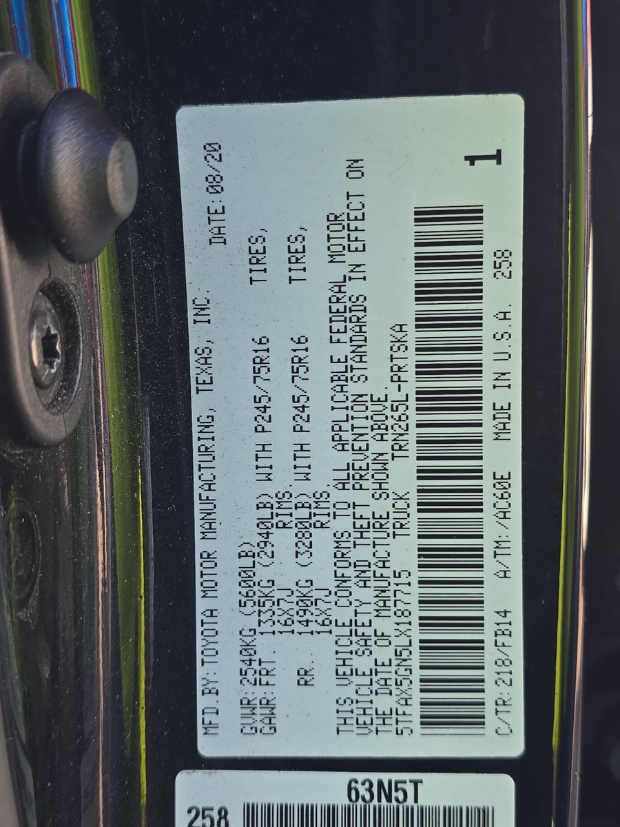 2020 Toyota Tacoma SR RWD