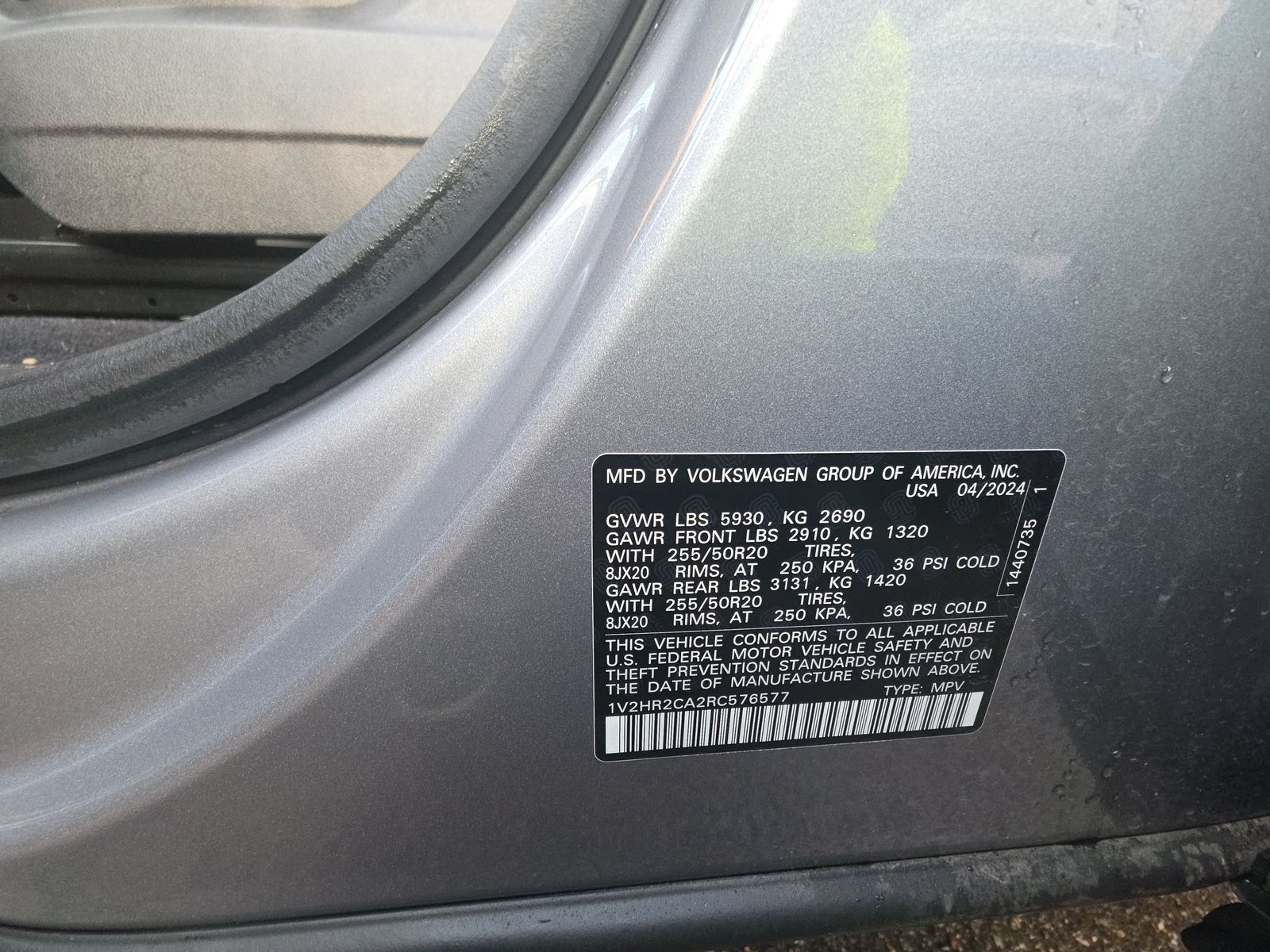 2024 Volkswagen Atlas 2.0T SE AWD