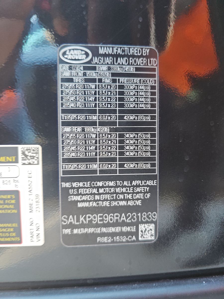 2024 Land Rover Range Rover SE AWD