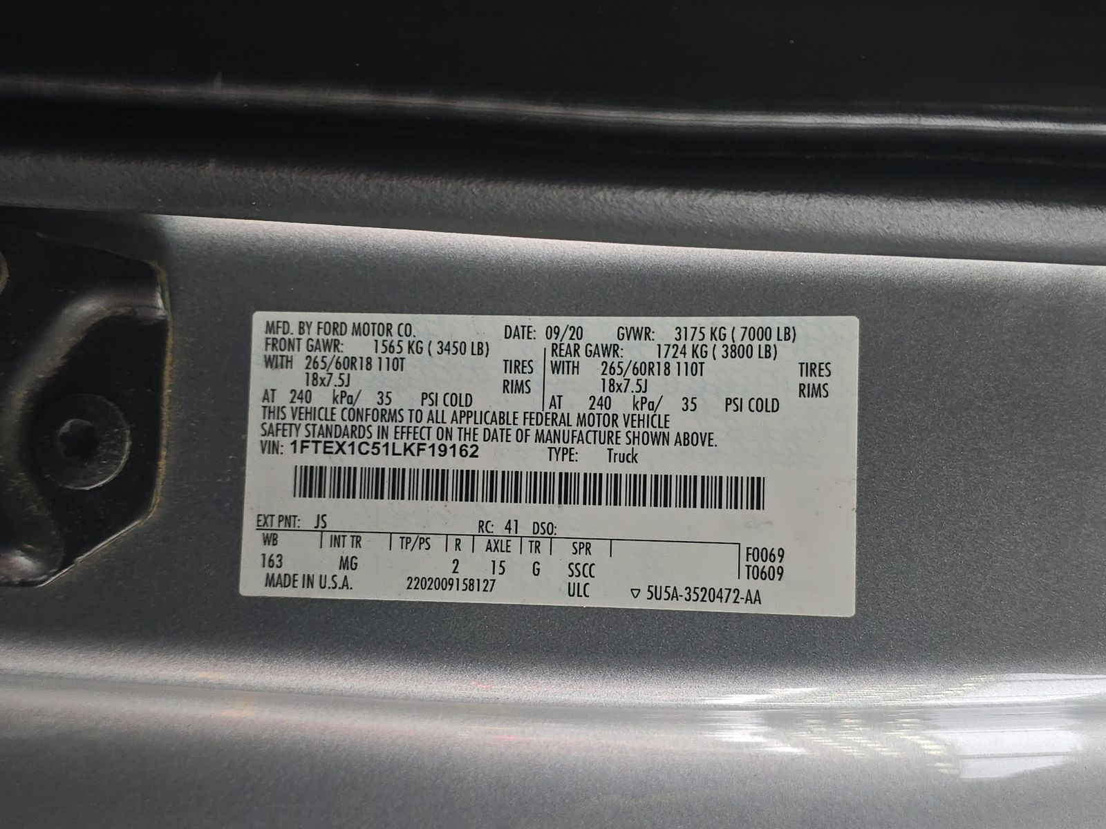 2020 Ford F-150 XLT RWD